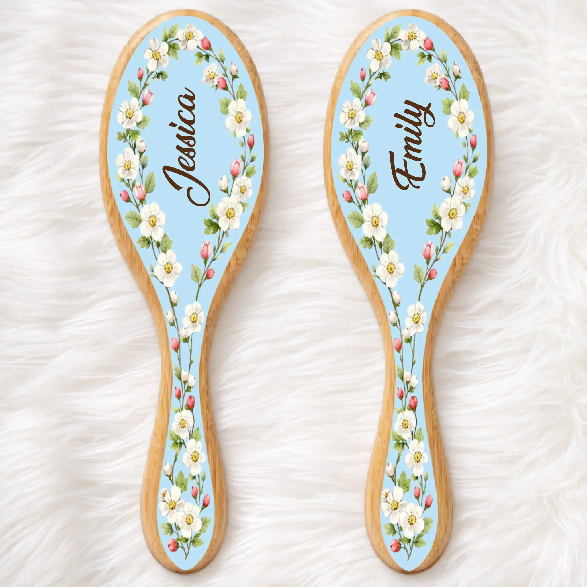 Custom Birth Month Flower Hair Brush - Personalized Thank You Graduation Birthday Gifts For Her, Friends, Sisters, Daughters, Mother, Bridesmaid - Besties Make Life Brighter - Image 3