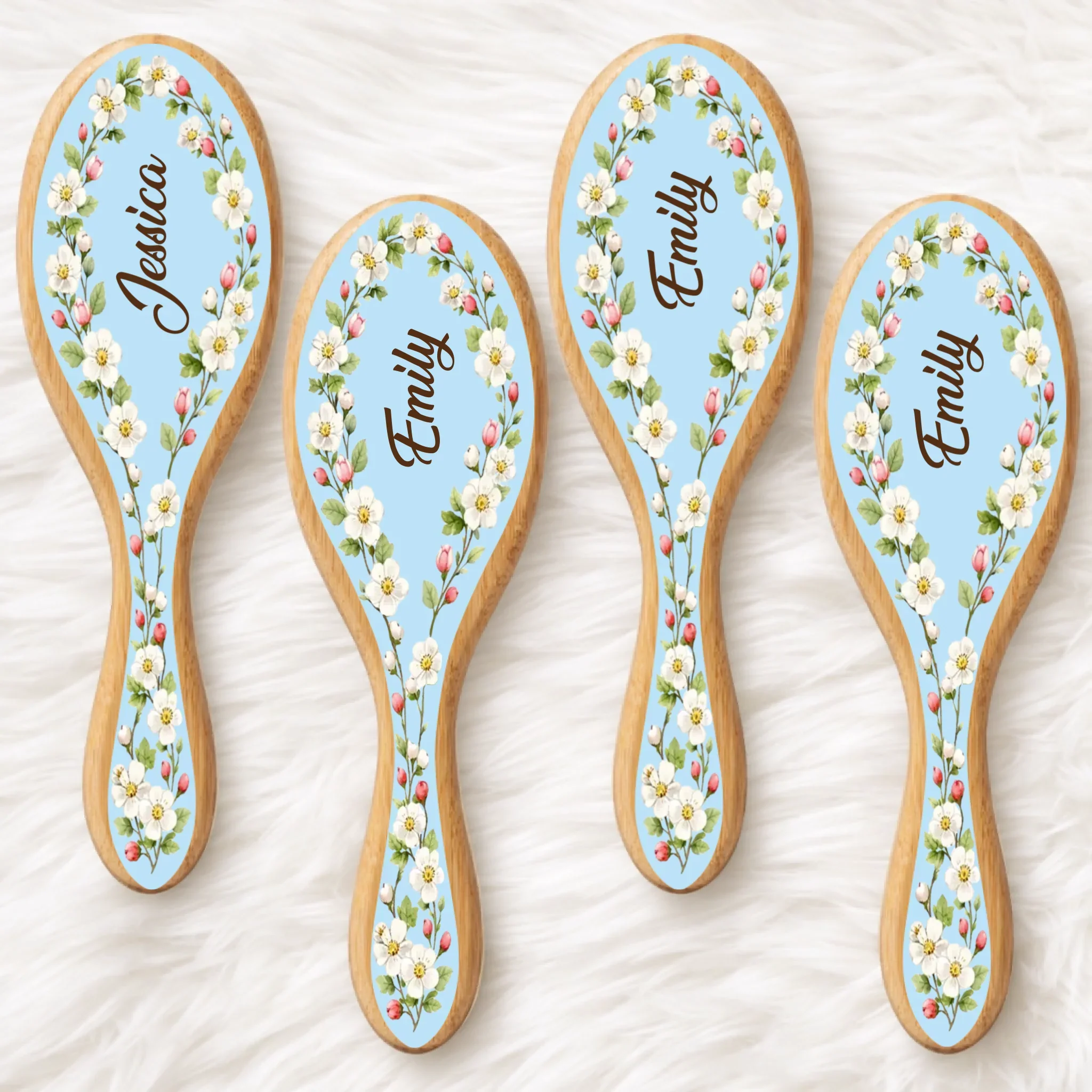 Custom Birth Month Flower Hair Brush - Personalized Thank You Graduation Birthday Gifts For Her, Friends, Sisters, Daughters, Mother, Bridesmaid - Besties Make Life Brighter - Image 5
