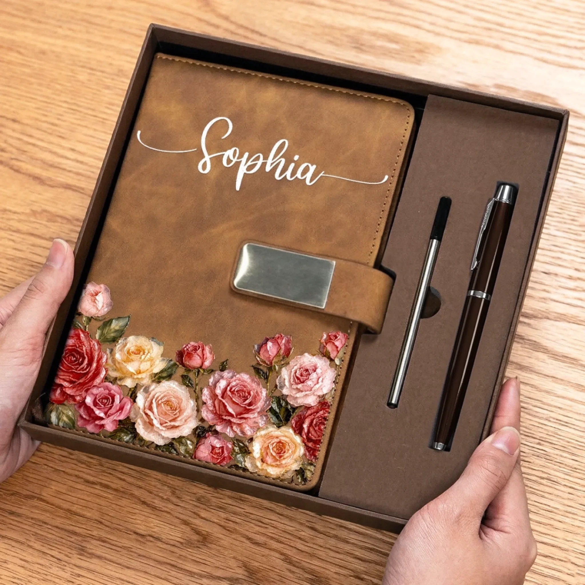 Custom Birth Month Flower Notebook Set - Personalized Birthday Gifts For Besties, Sisters, BFF, Family, Yourself - Proud Of My Own Journey - Image 3