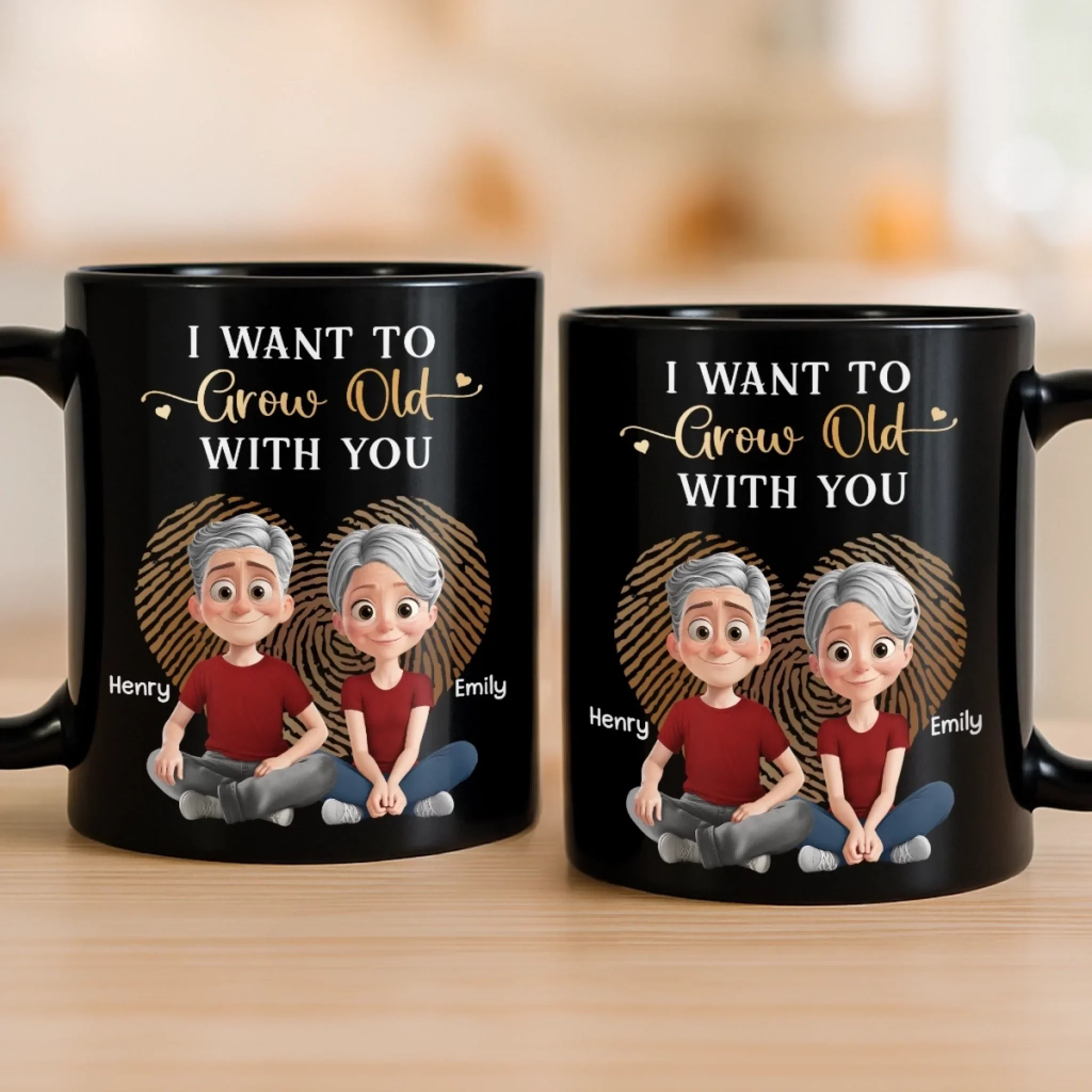 Custom Black Mug - Personalized Anniversary Wedding Gifts For Husband And Wife, Him And Her - Love Built On Us - Image 4