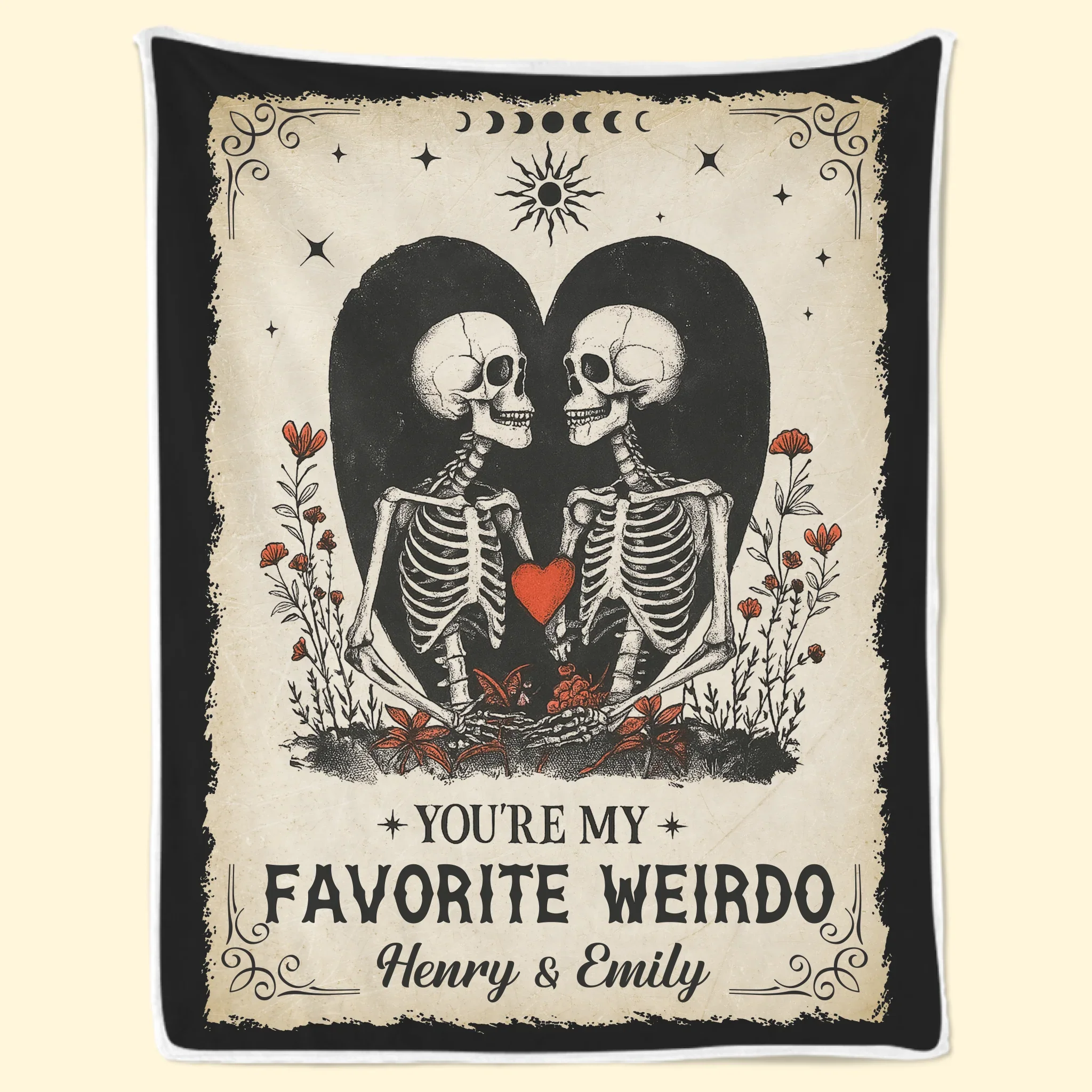 Custom Blanket - Personalized Anniversary Wedding Gifts For Husband And Wife, Him And Her - Weirdos In Love - Image 2