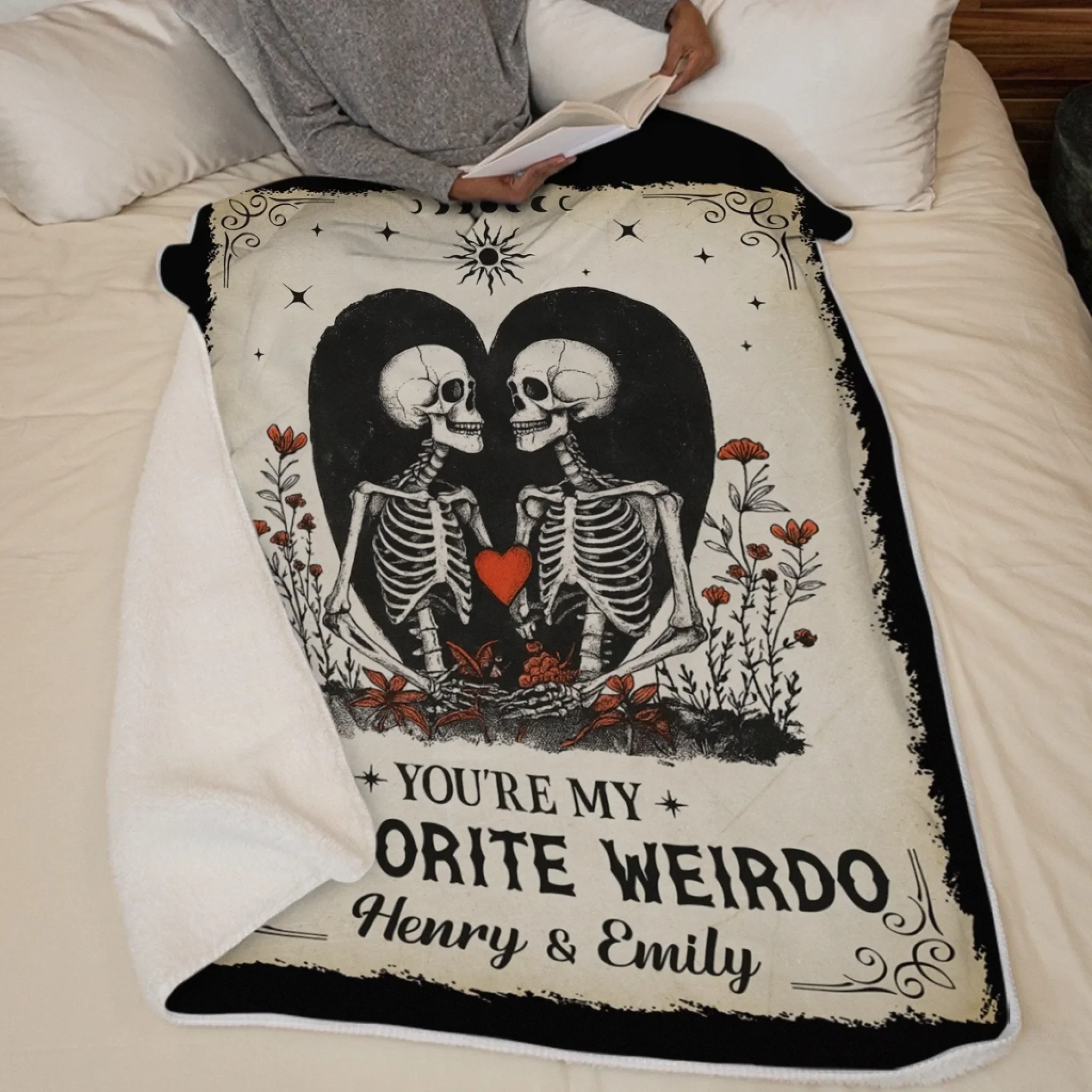 Custom Blanket - Personalized Anniversary Wedding Gifts For Husband And Wife, Him And Her - Weirdos In Love - Image 5