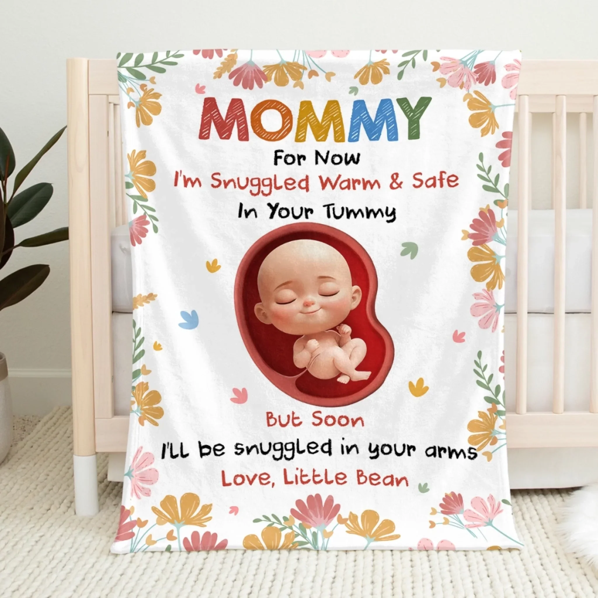 Custom Blanket - Personalized Baby Shower, Gender Reveal Gifts For New Moms, New Dads, New Parents - Snuggled In Your Love, Always