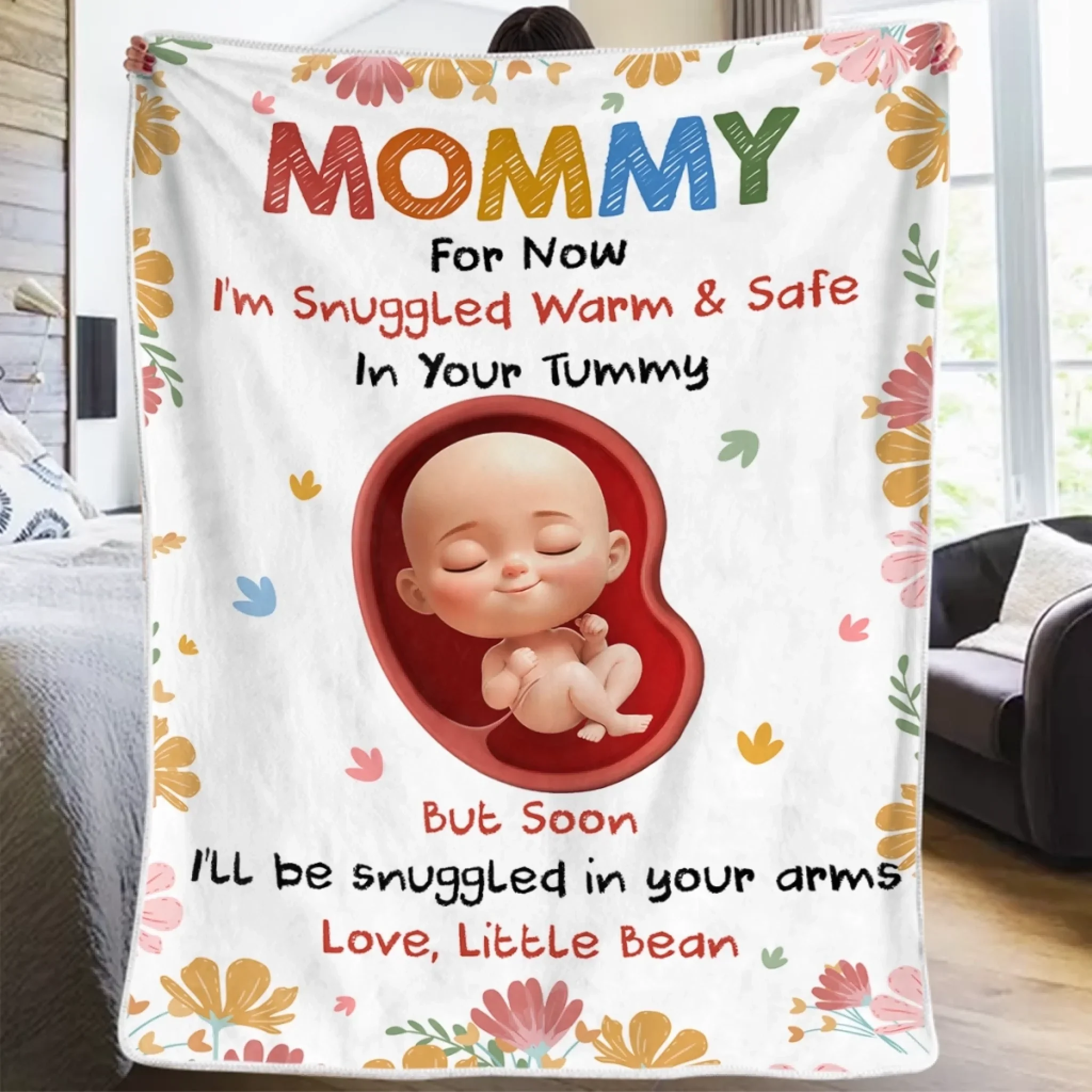 Custom Blanket - Personalized Baby Shower, Gender Reveal Gifts For New Moms, New Dads, New Parents - Snuggled In Your Love, Always - Image 4