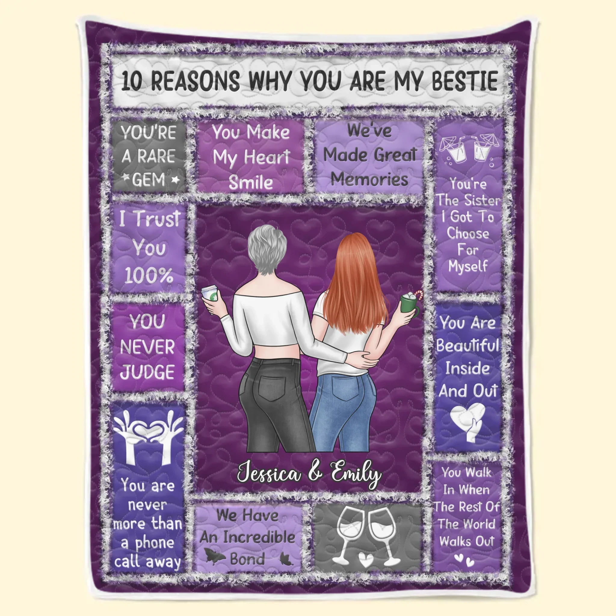 Custom Blanket - Personalized Best Friend Birthday Gifts For Women, Besties, Sisters, BFF - Warmth Of Our Bond - Image 3