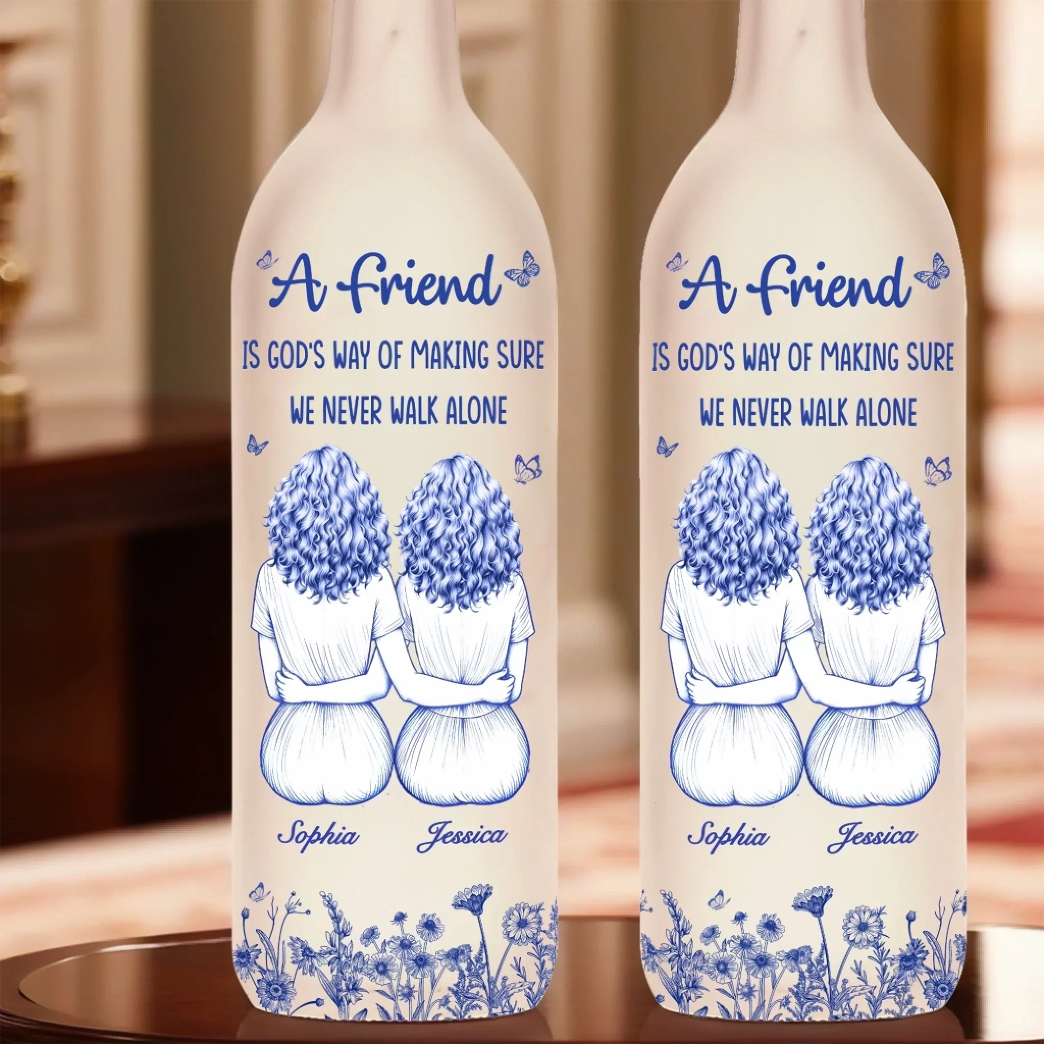 Custom Bottle Lamp - Personalized Best Friend Birthday Gifts For Women - Grow An Old Friend - Image 4
