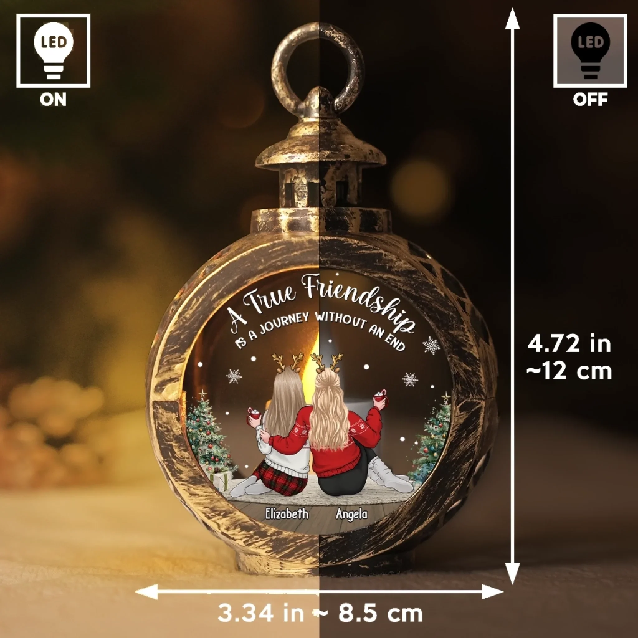 Custom Candlelight Lantern Ornament - Personalized Best Friend Christmas Birthday Gifts For Women, Besties, Sisters, BFF - Bestie Bonds Glow Through Time - Image 6
