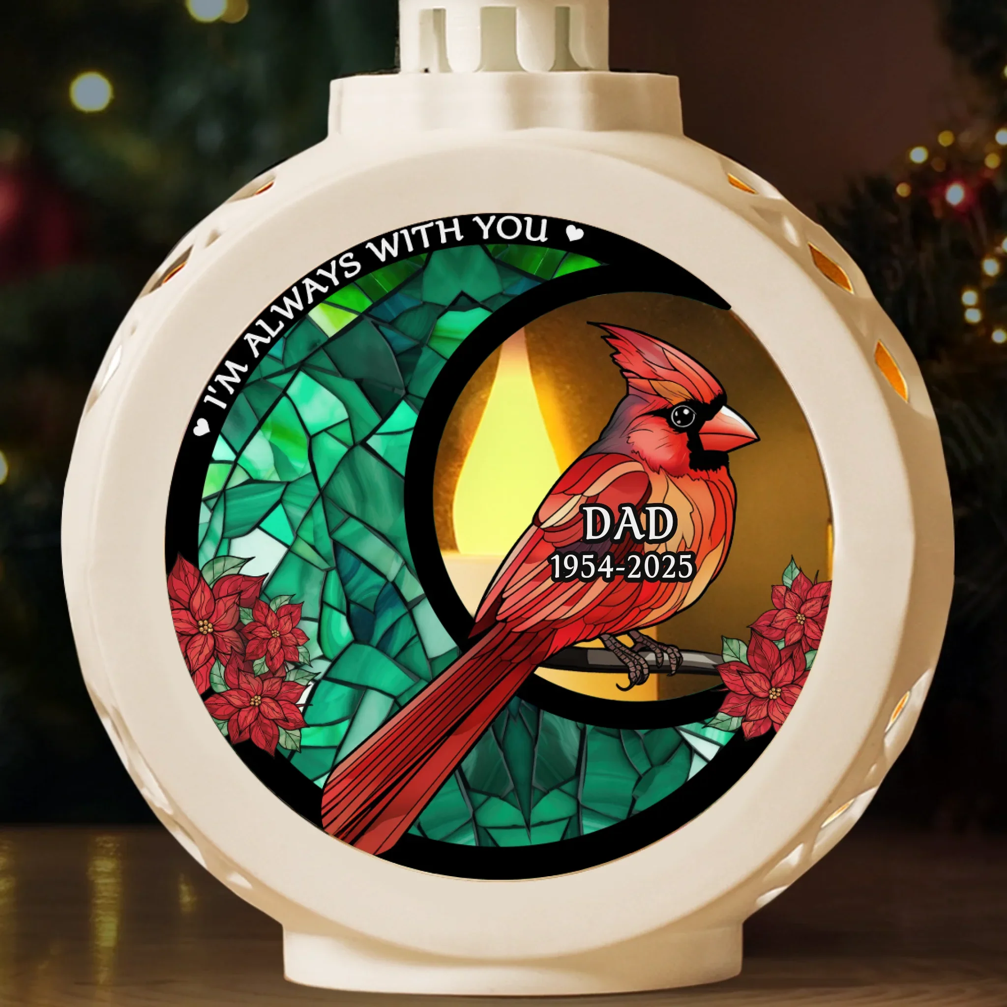 Custom Candlelight Lantern Ornament - Personalized Christmas Memorial Sympathy Gifts For Loss Of Mom, Dad - Still By My Side, Just Out Of Sight - Image 3