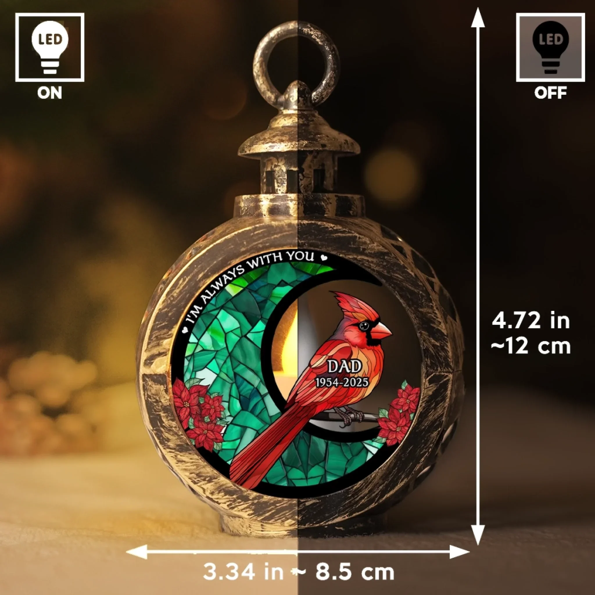 Custom Candlelight Lantern Ornament - Personalized Christmas Memorial Sympathy Gifts For Loss Of Mom, Dad - Still By My Side, Just Out Of Sight - Image 6