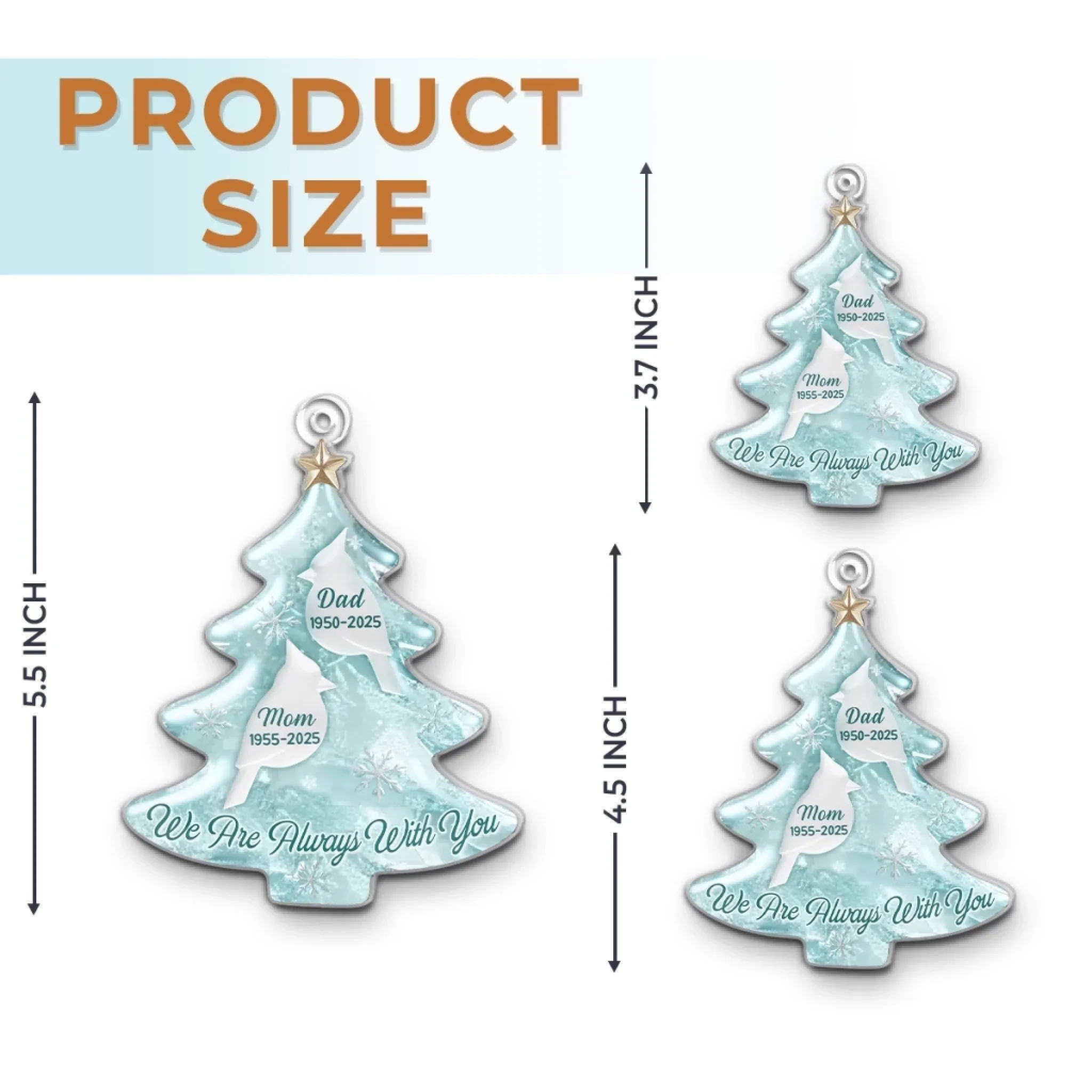 Custom Cardinal Acrylic Ornament - Personalized Christmas Memorial Sympathy Gifts For Loss Of Mom, Dad - Your Love Lives On - Image 6