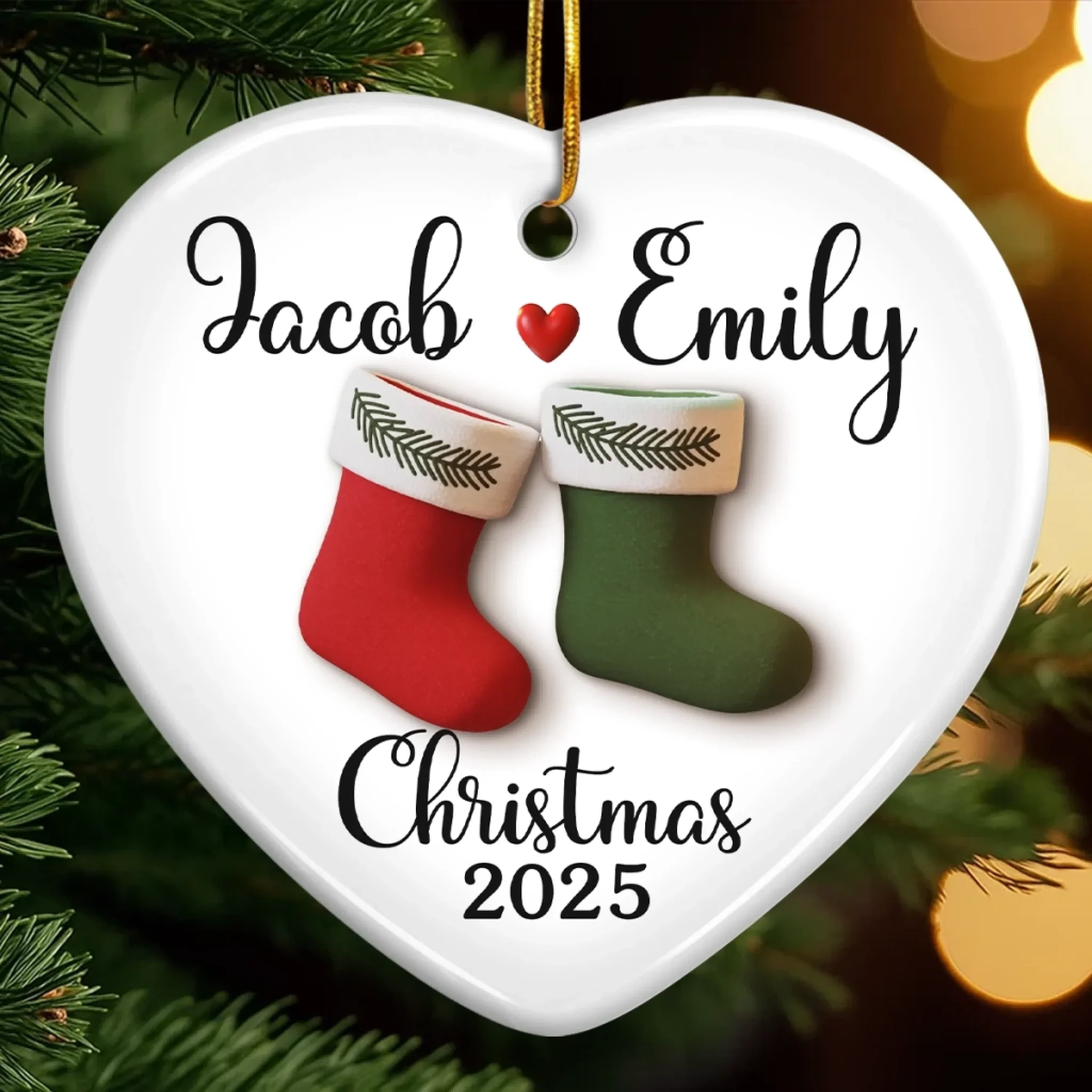 Custom Ceramic Ornament - Personalized Anniversary Christmas Wedding Gifts For Husband And Wife, Him And Her - You Are My Once In A Lifetime