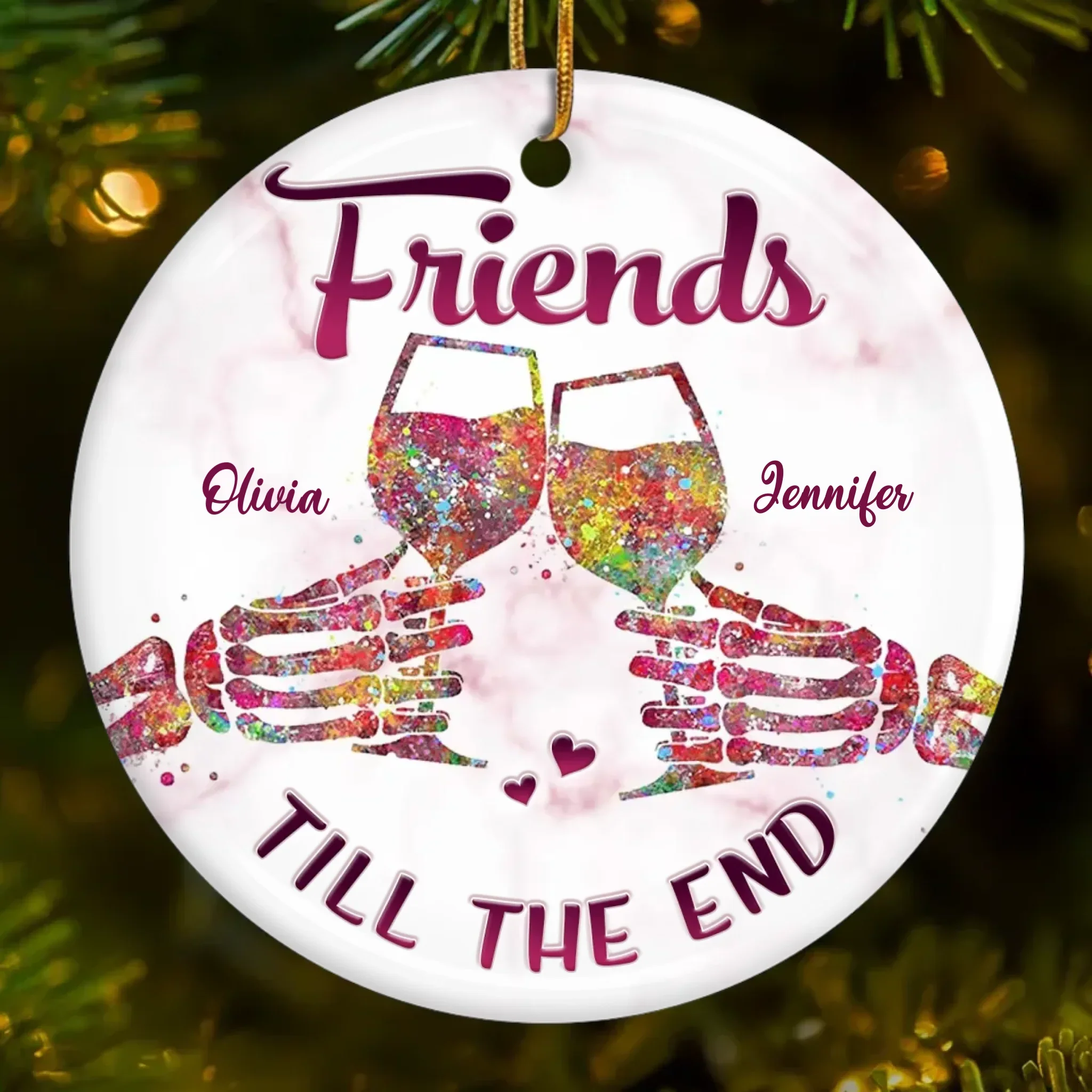 Custom Ceramic Ornament - Personalized Best Friend Christmas Birthday Gifts For Women, Besties, Sisters, BFF - My Favorite Gift Is You - Image 2