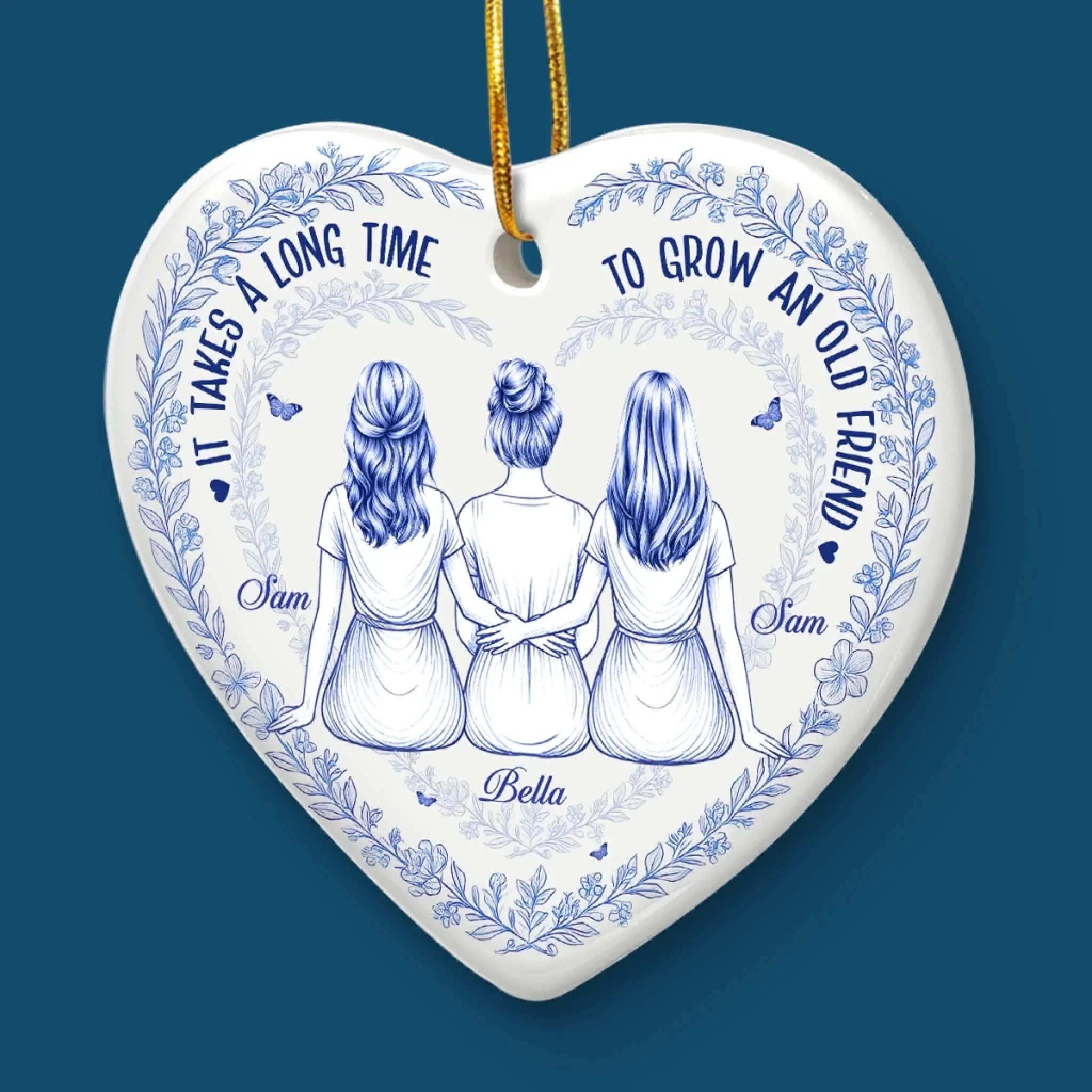 Custom Ceramic Ornament - Personalized Best Friend Christmas Birthday Gifts For Women, Besties, Sisters, BFF - Very Very Old Friends - Image 5
