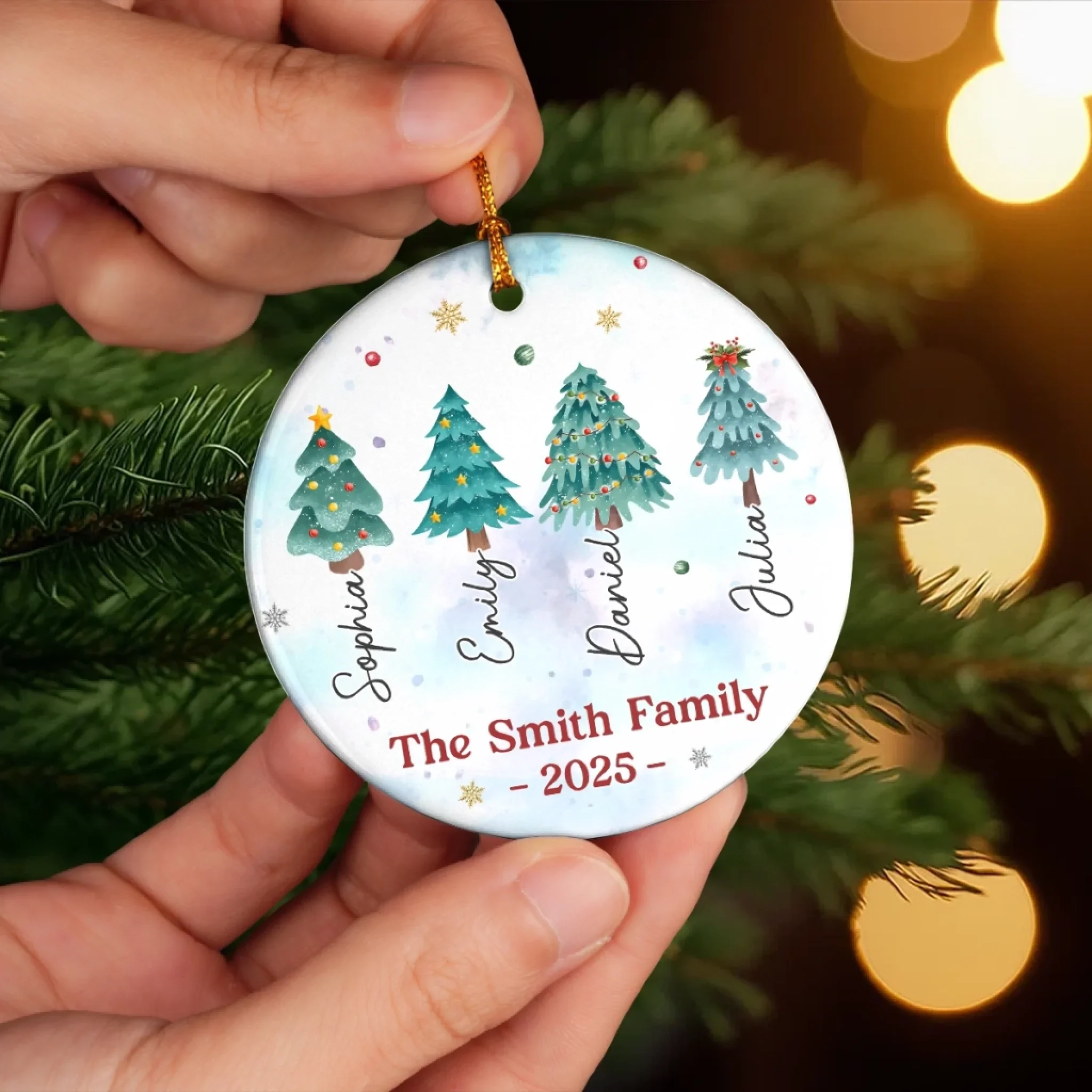 Custom Ceramic Ornament - Personalized Christmas Birthday Gifts For Mom, Dad, Brother, Sister, Kids - Where Love Always Begins - Image 5