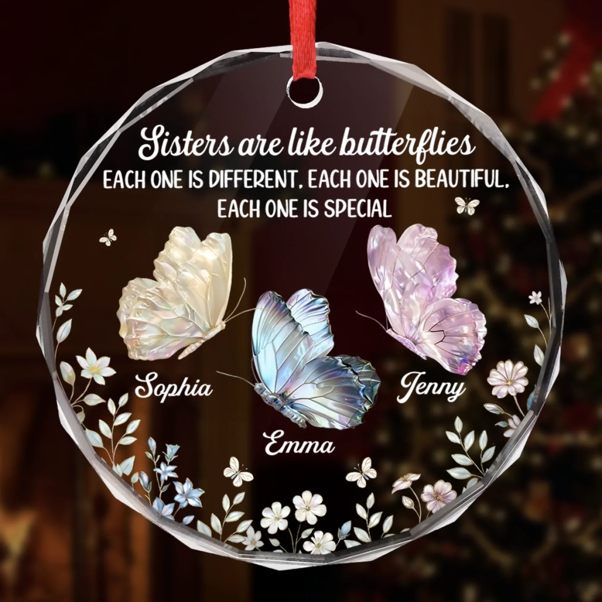Custom Circle Glass Ornament - Personalized Best Friend Christmas Birthday Gifts For Women, Besties, Sisters, BFF - You Make Life Softer - Image 4