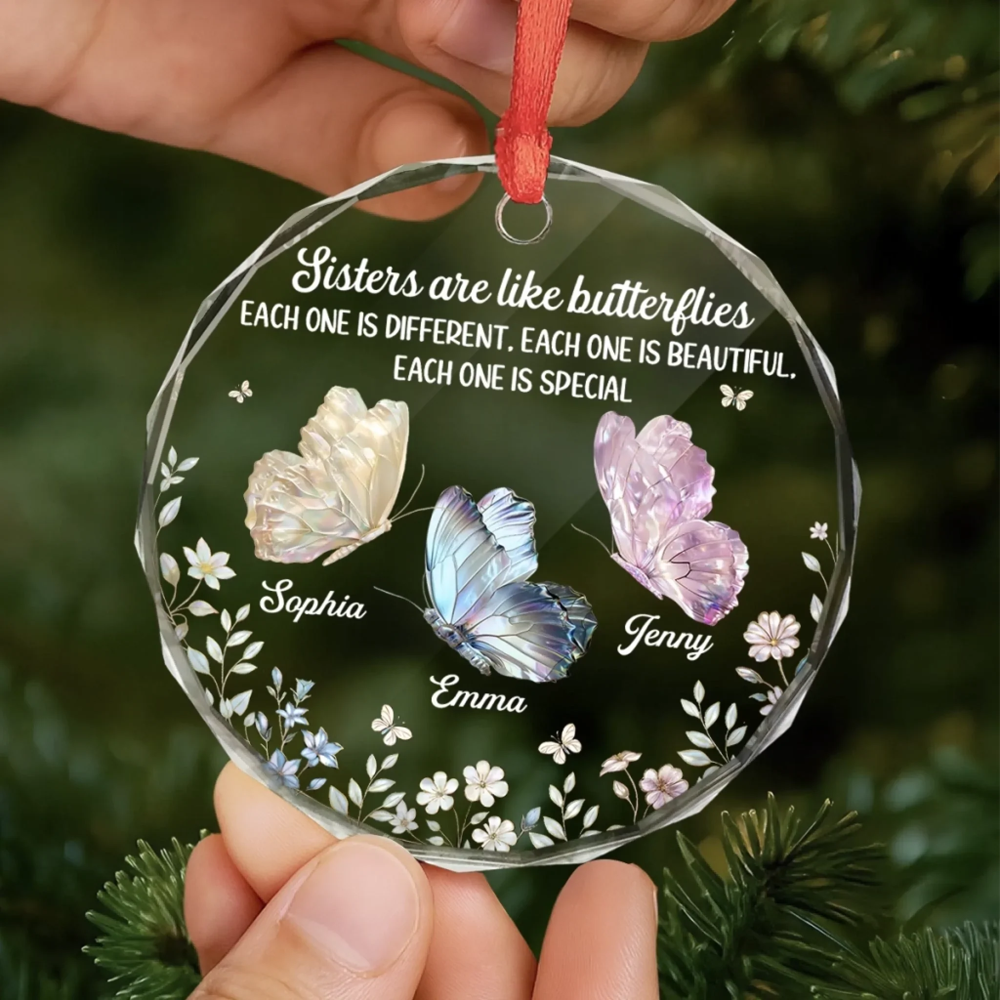 Custom Circle Glass Ornament - Personalized Best Friend Christmas Birthday Gifts For Women, Besties, Sisters, BFF - You Make Life Softer - Image 5