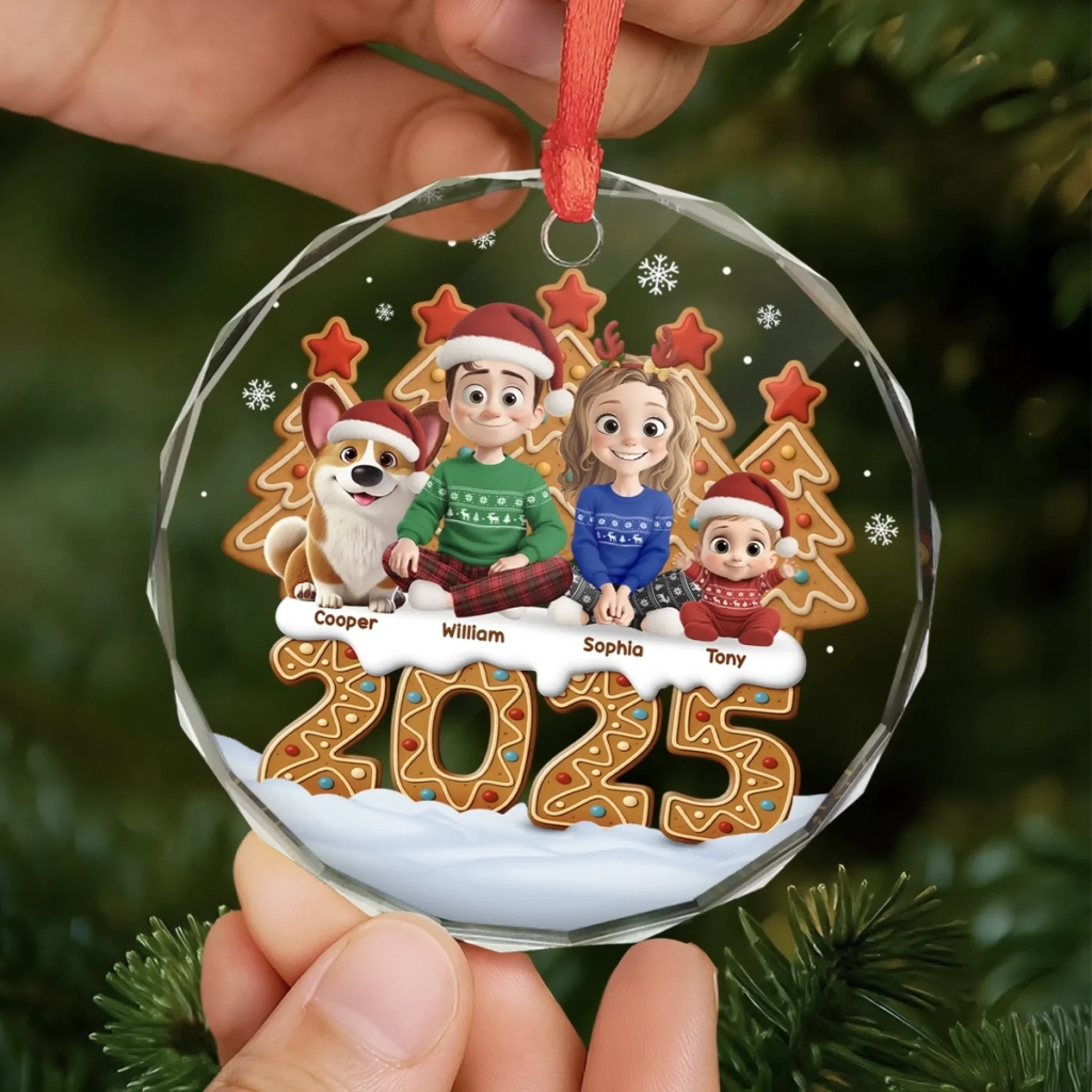 Custom Circle Glass Ornament -  Personalized Christmas Birthday Gifts For Family, Dog Cat Lovers - My Pet My Happy Place - Image 5