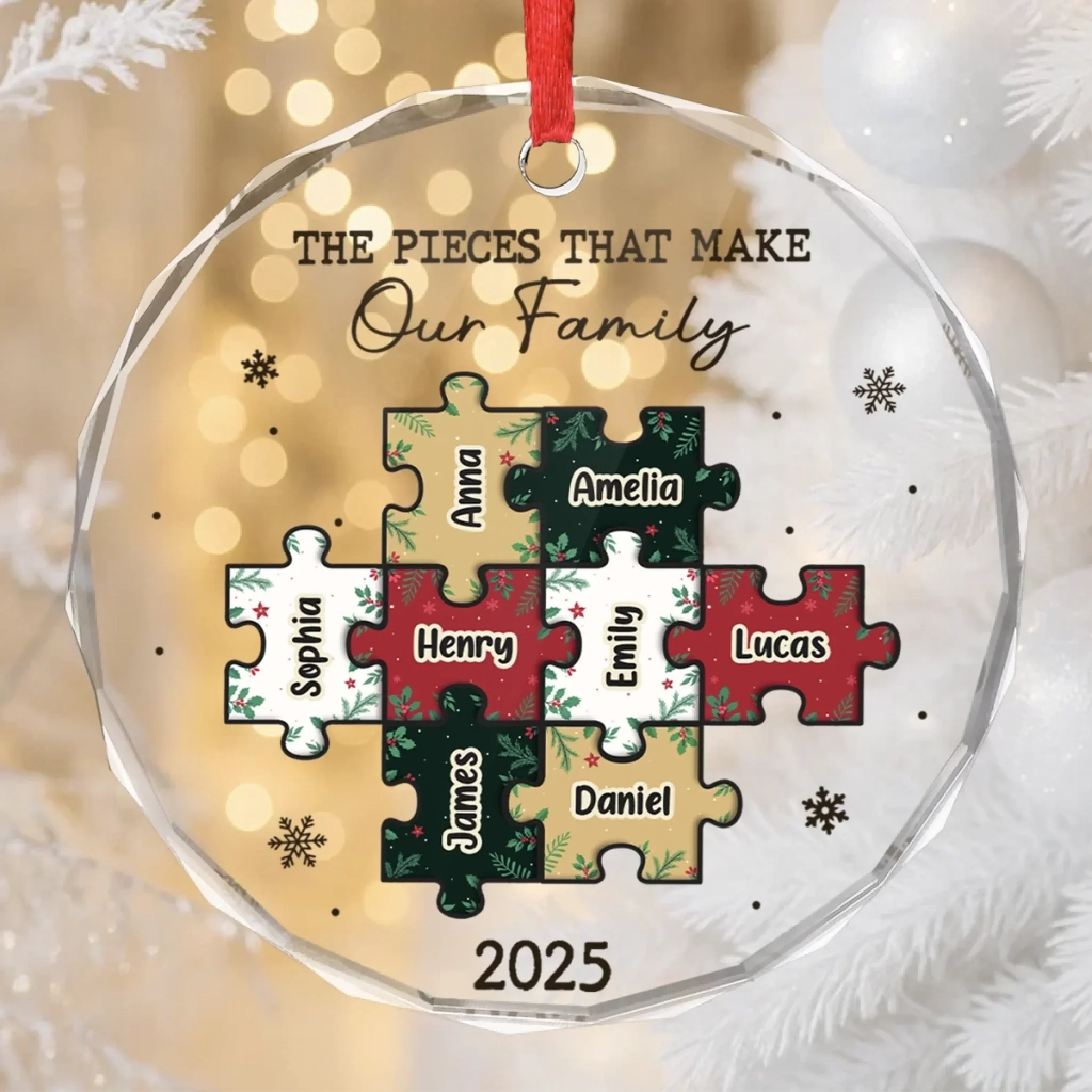 Custom Circle Glass Ornament - Personalized Christmas Birthday Gifts For Mom, Dad, Brother, Sister, Kids - Where Love Stays Forever - Image 4