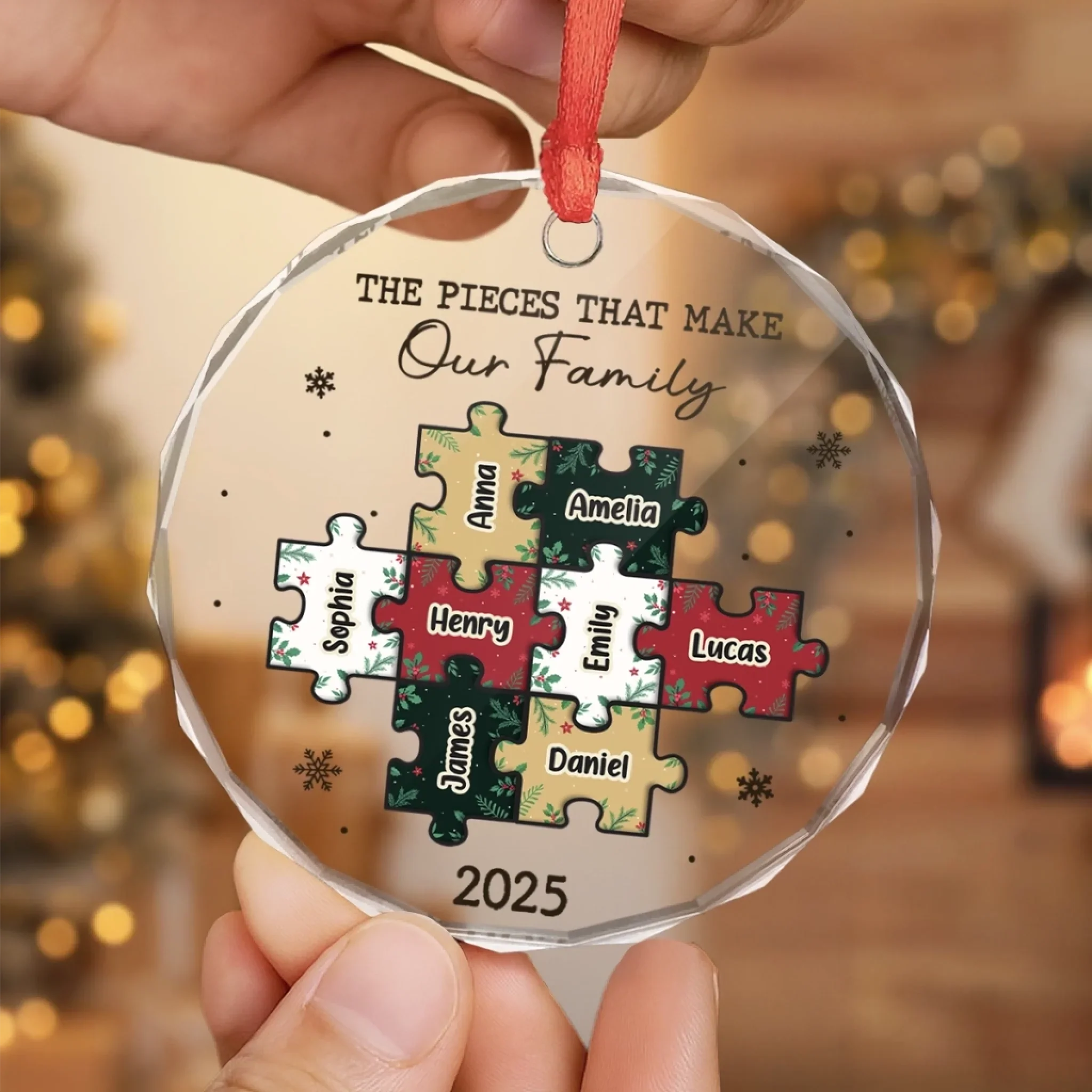 Custom Circle Glass Ornament - Personalized Christmas Birthday Gifts For Mom, Dad, Brother, Sister, Kids - Where Love Stays Forever - Image 5