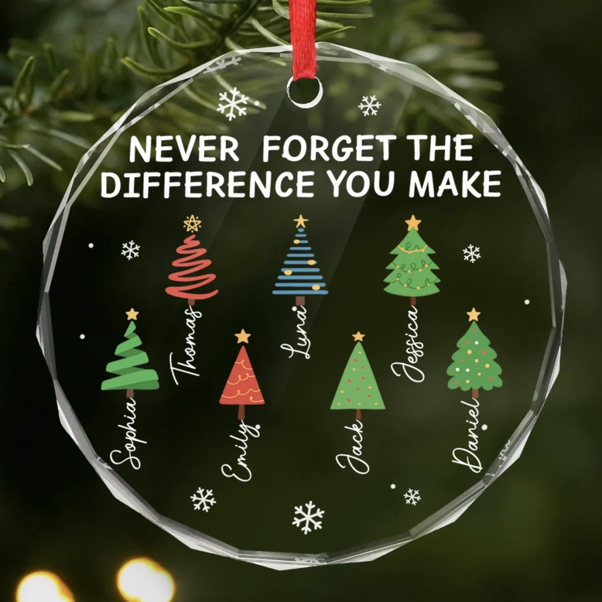Custom Circle Glass Ornament - Personalized Christmas Funny Gifts For Best Friends, Family, Coworker, Work Bestie - Festive With A Hint Of Chaos