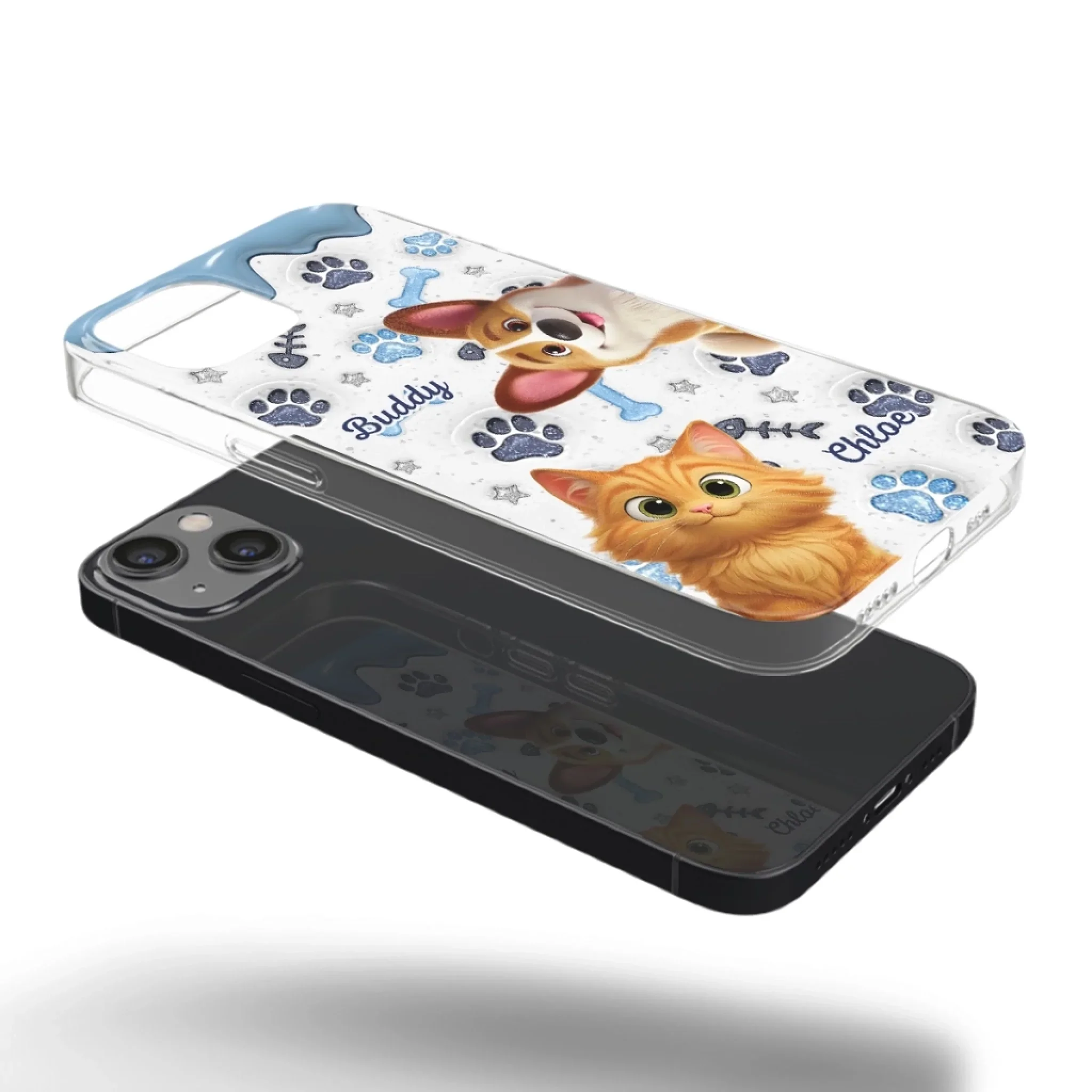 Custom Clear Phone Case - Personalized Christmas Birthday Gifts For Dog Cat Lovers, Dog Dad And Mom, Cat Owners - Pets Turn Houses Into Homes - Image 34