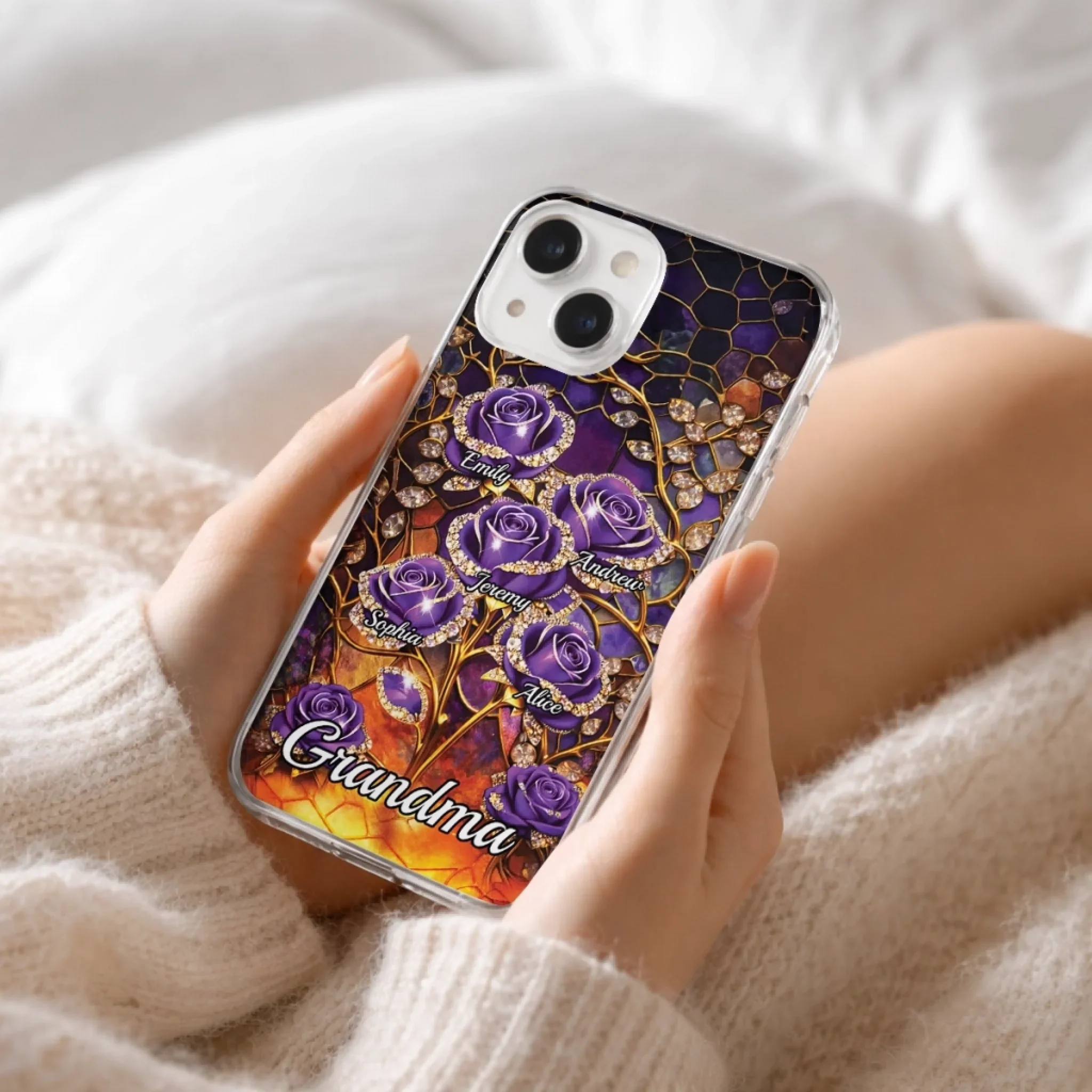 Custom Clear Phone Case - Personalized Mother's Day Birthday Gifts For Mom, Grandma - Happiness Is Being With You - Image 32