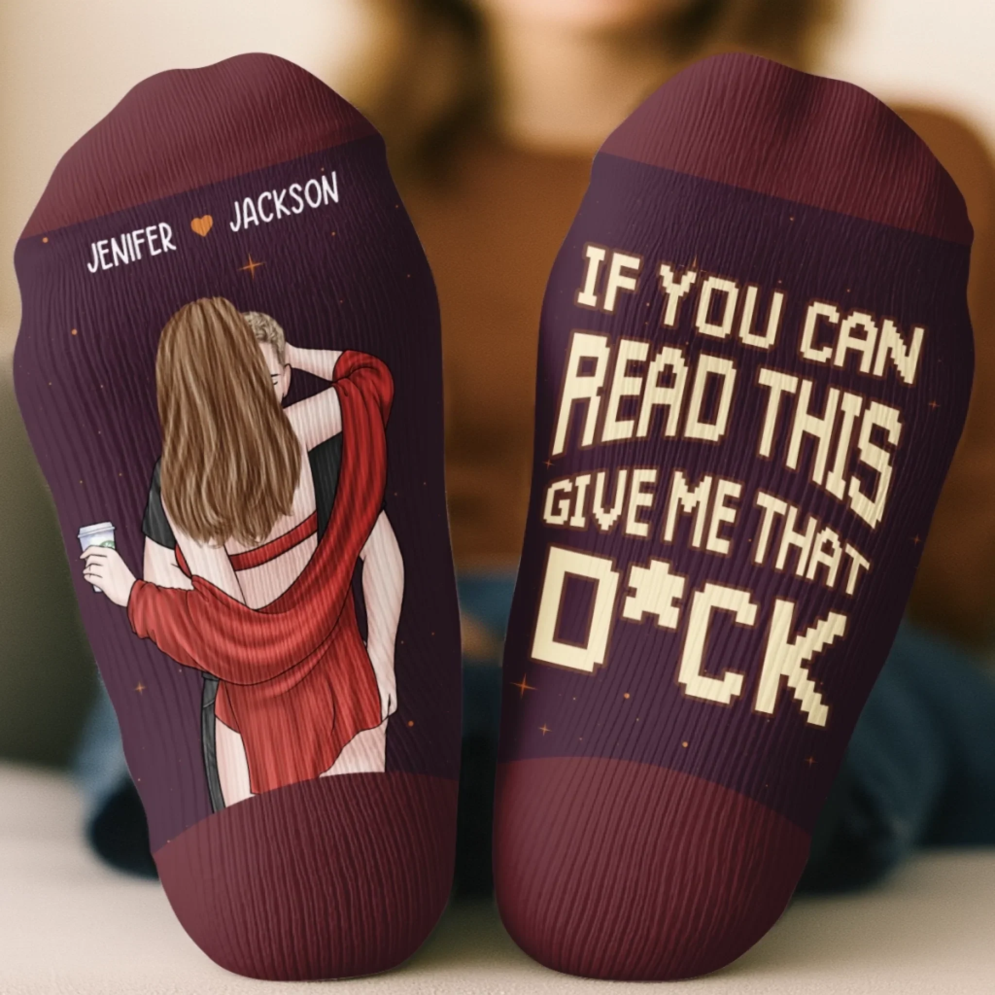 Custom Crew Socks - Personalized Anniversary Wedding Gifts For Husband And Wife, Him And Her - Fabulous Night With You - Image 3