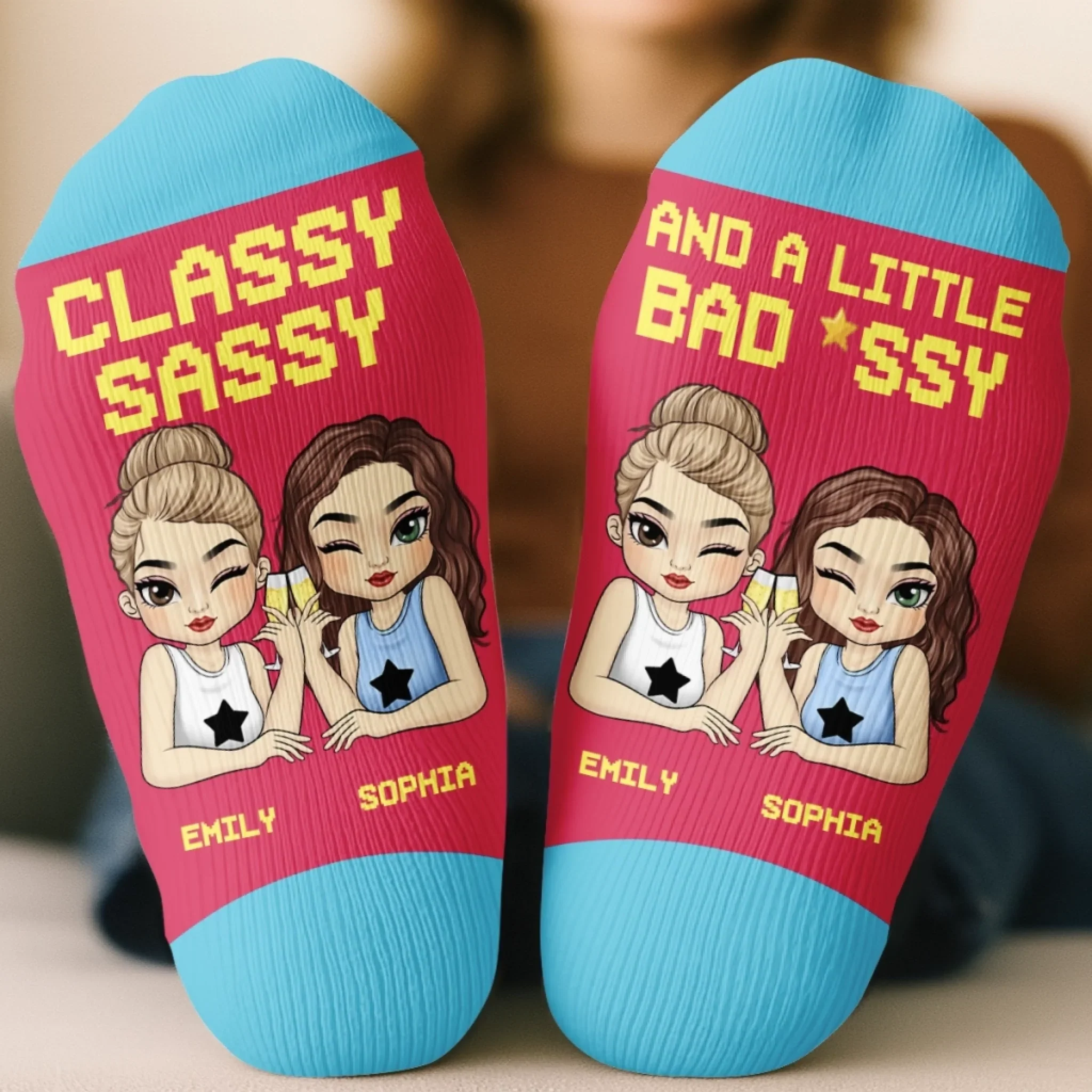 Custom Crew Socks - Personalized Best Friend Birthday Gifts For Women, Besties, Sisters, BFF - Too Cool For The Rules - Image 3