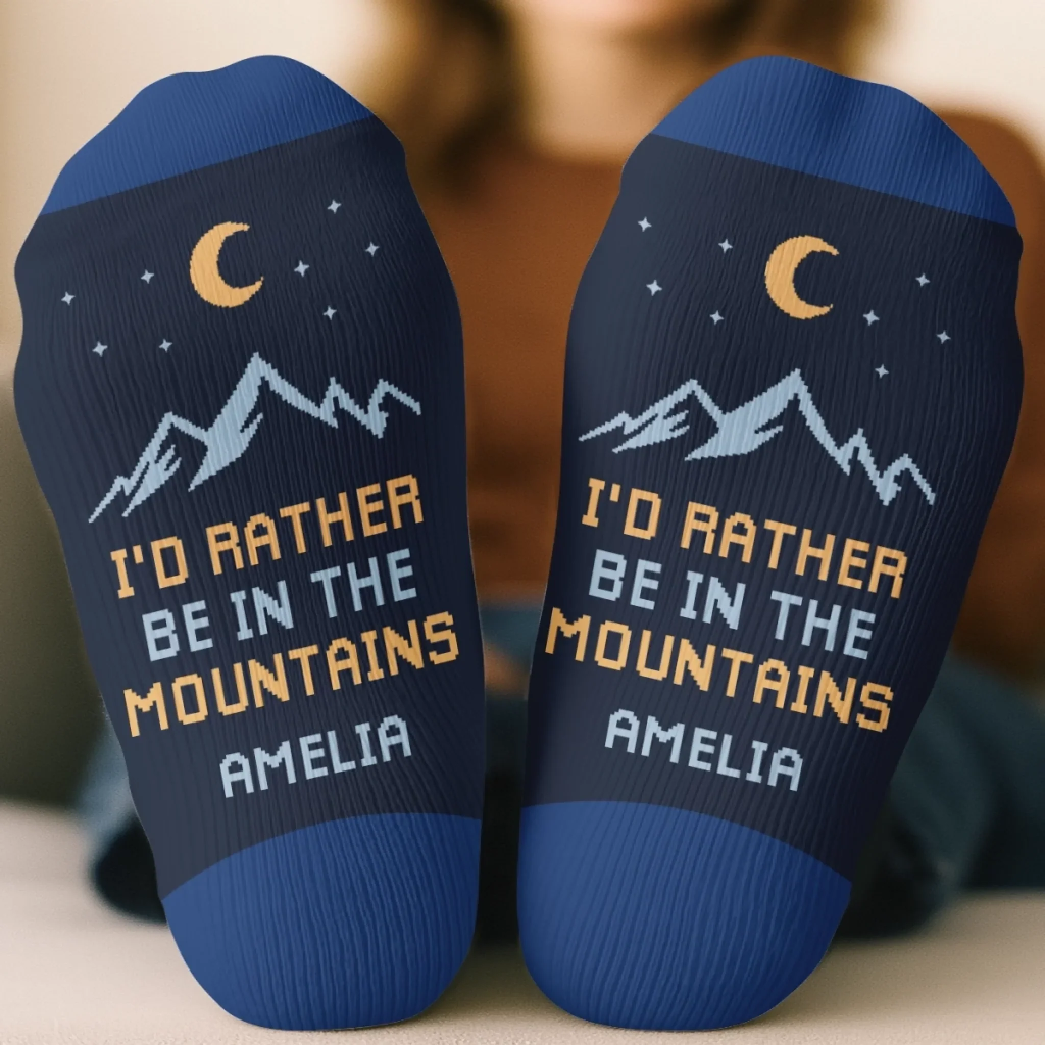 Custom Crew Socks - Personalized Birthday Camping Gifts For Campers - Seek The Journey, Not The Destination - Image 3