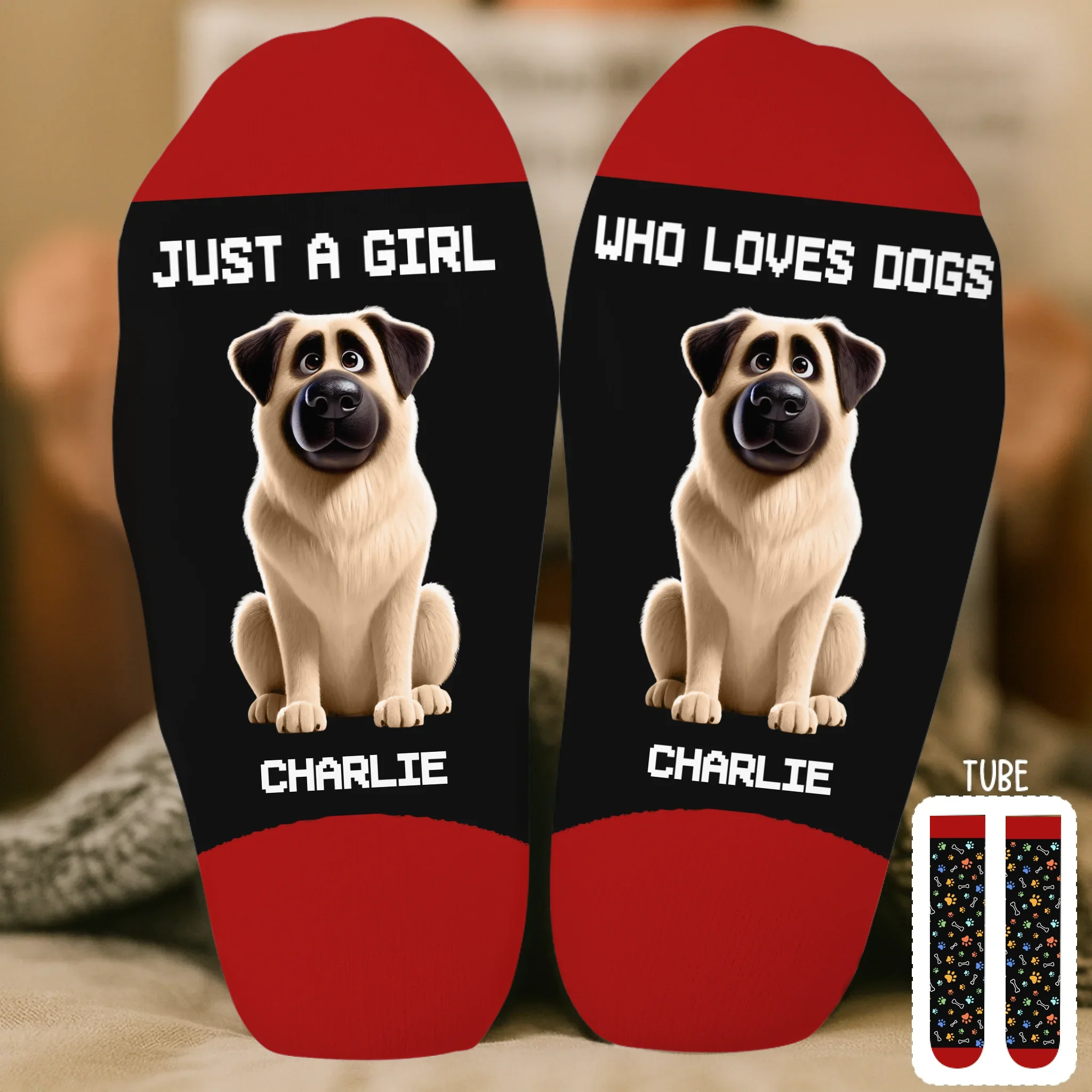 Custom Crew Socks - Personalized Birthday Gifts For Dog Lovers, Dog Dad And Mom - My Dog, My Therapist - Image 2
