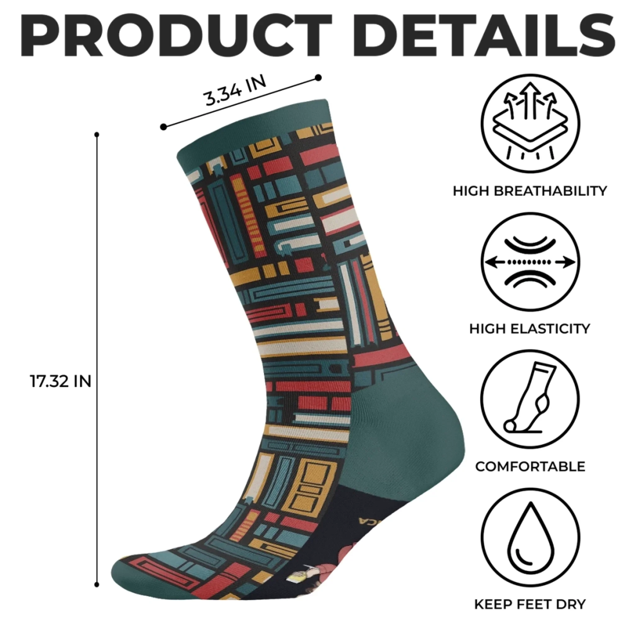 Custom Crew Socks - Personalized Bookish Gifts For Book Lovers, Bookworms, Dog Dad And Mom - Literary Pup Lover - Image 3