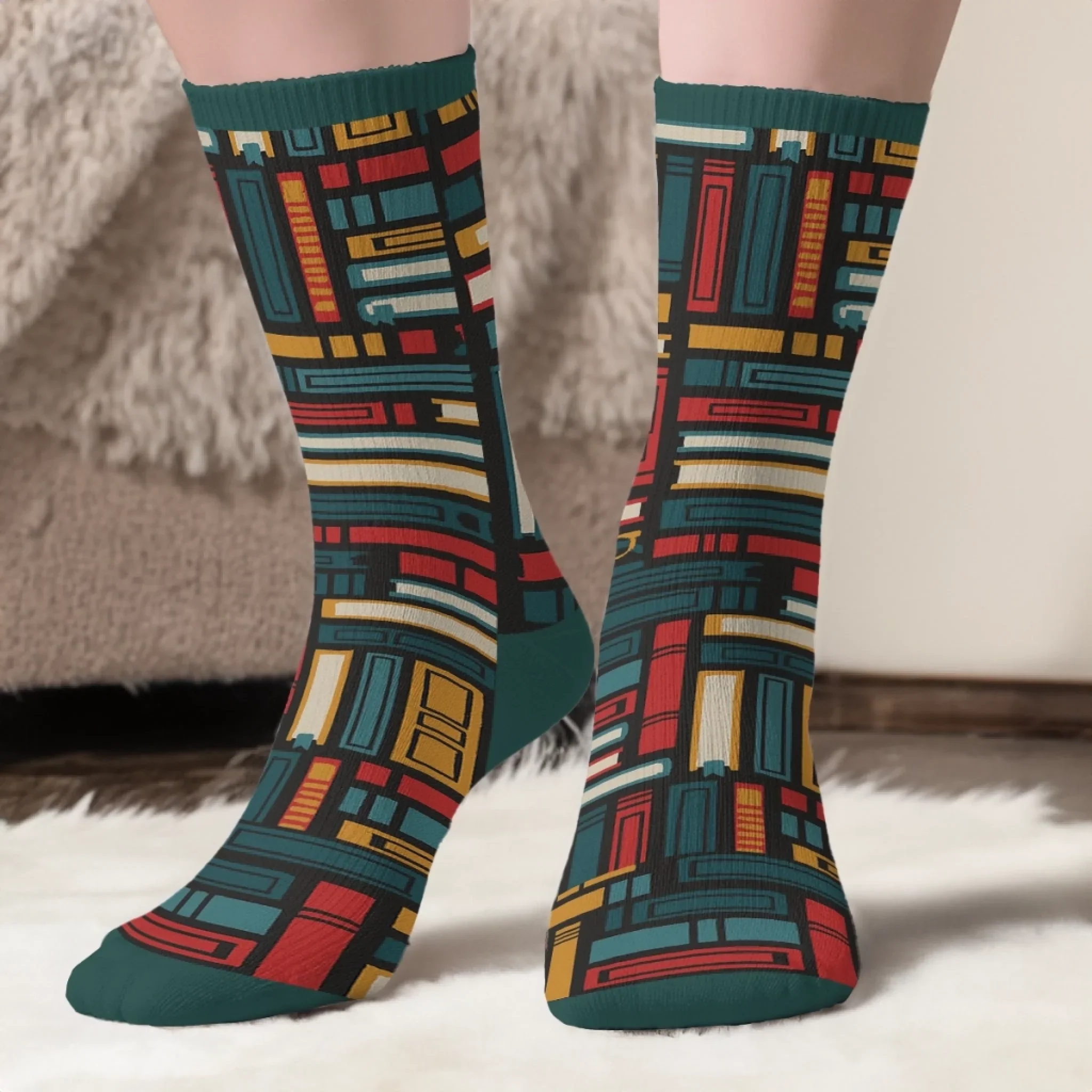 Custom Crew Socks - Personalized Bookish Gifts For Book Lovers, Bookworms, Dog Dad And Mom - Literary Pup Lover - Image 5