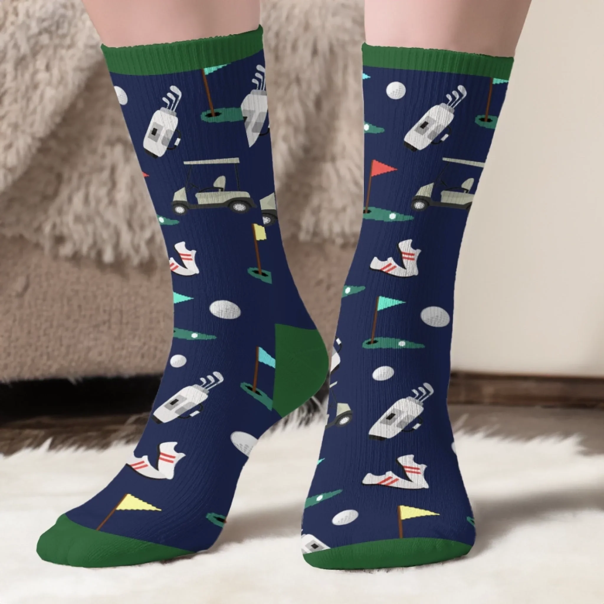 Custom Crew Socks - Personalized Christmas Birthday Golf Gifts For Men, Women - Golf Is My Cardio - Image 5