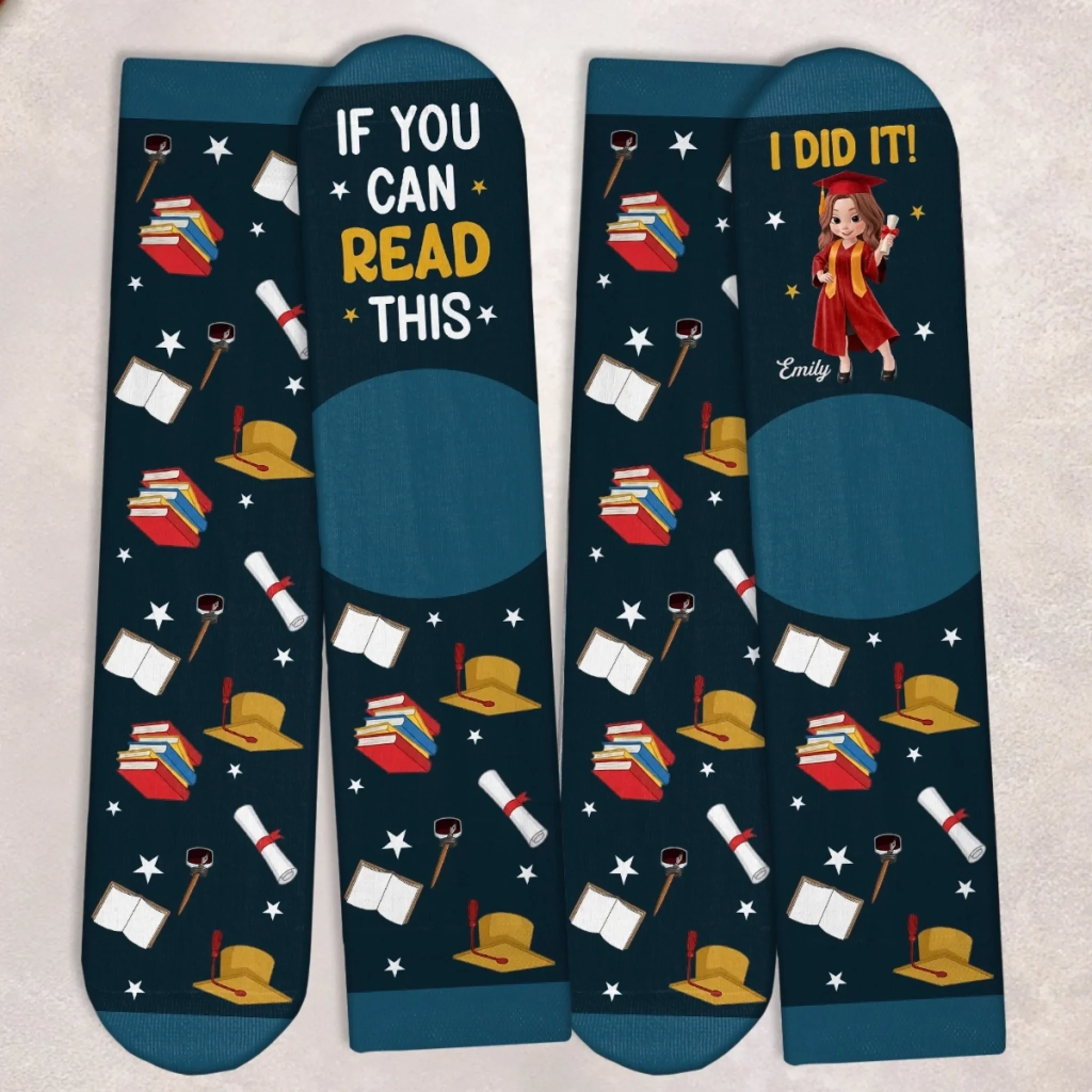 Custom Crew Socks - Personalized Graduation Gifts For Him, Her - Too Cool For School - Image 6