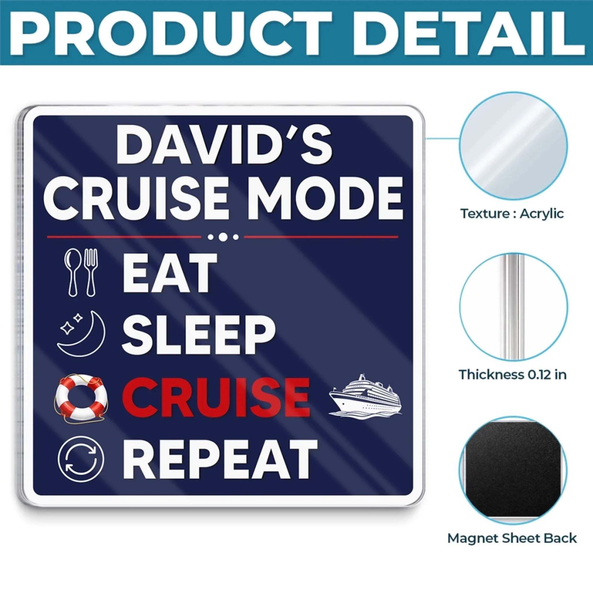 Custom Cruise Ship Door Magnet - Personalized Summer Vacation And Travel Gifts For Mom, Dad, Brother, Sister, Kids - Family Cruise Mode On - Image 6