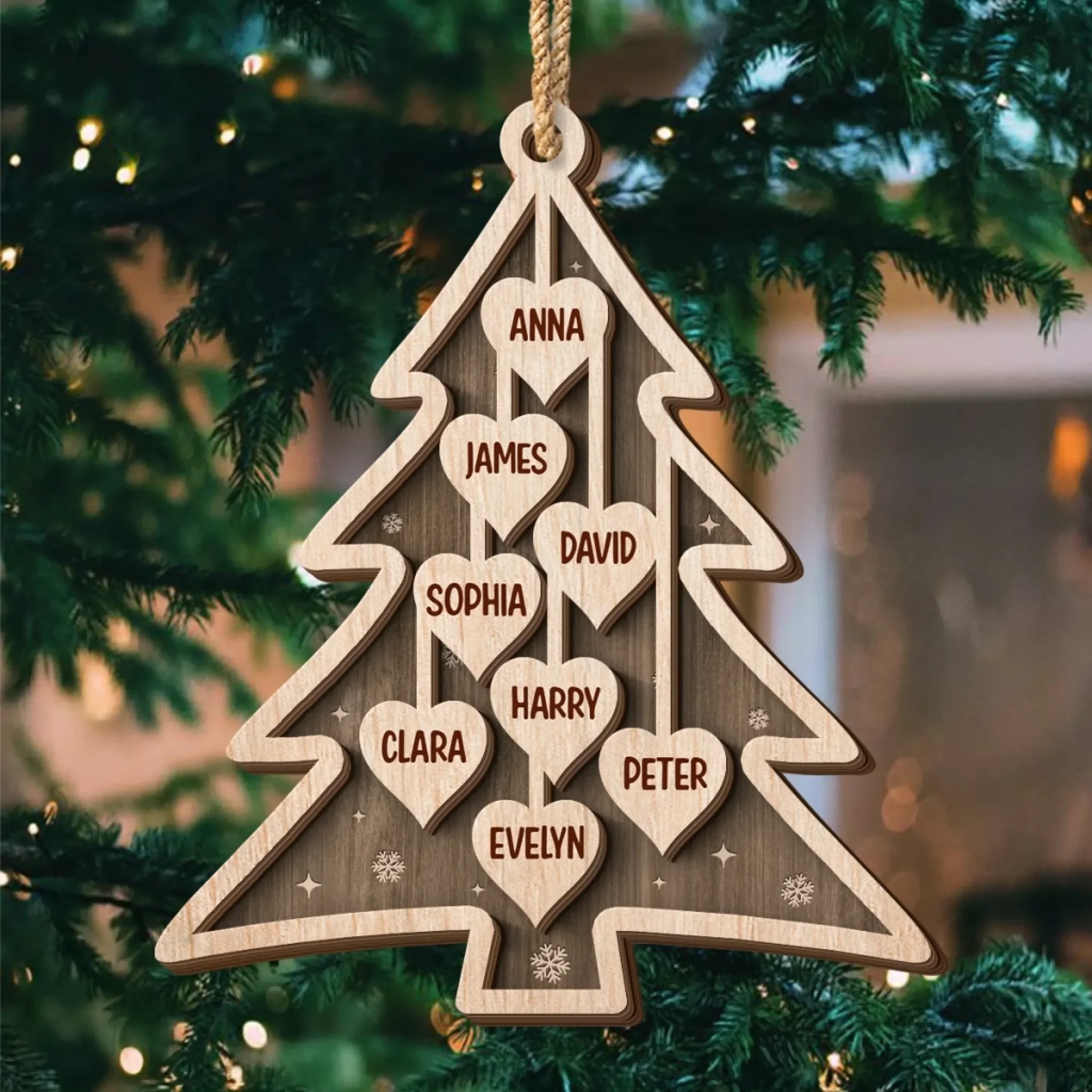 Custom Double Layer Wooden Ornament - Personalized Christmas Birthday Gifts For Mom, Dad, Brother, Sister, Kids - The Best Is Yet To Come - Image 3