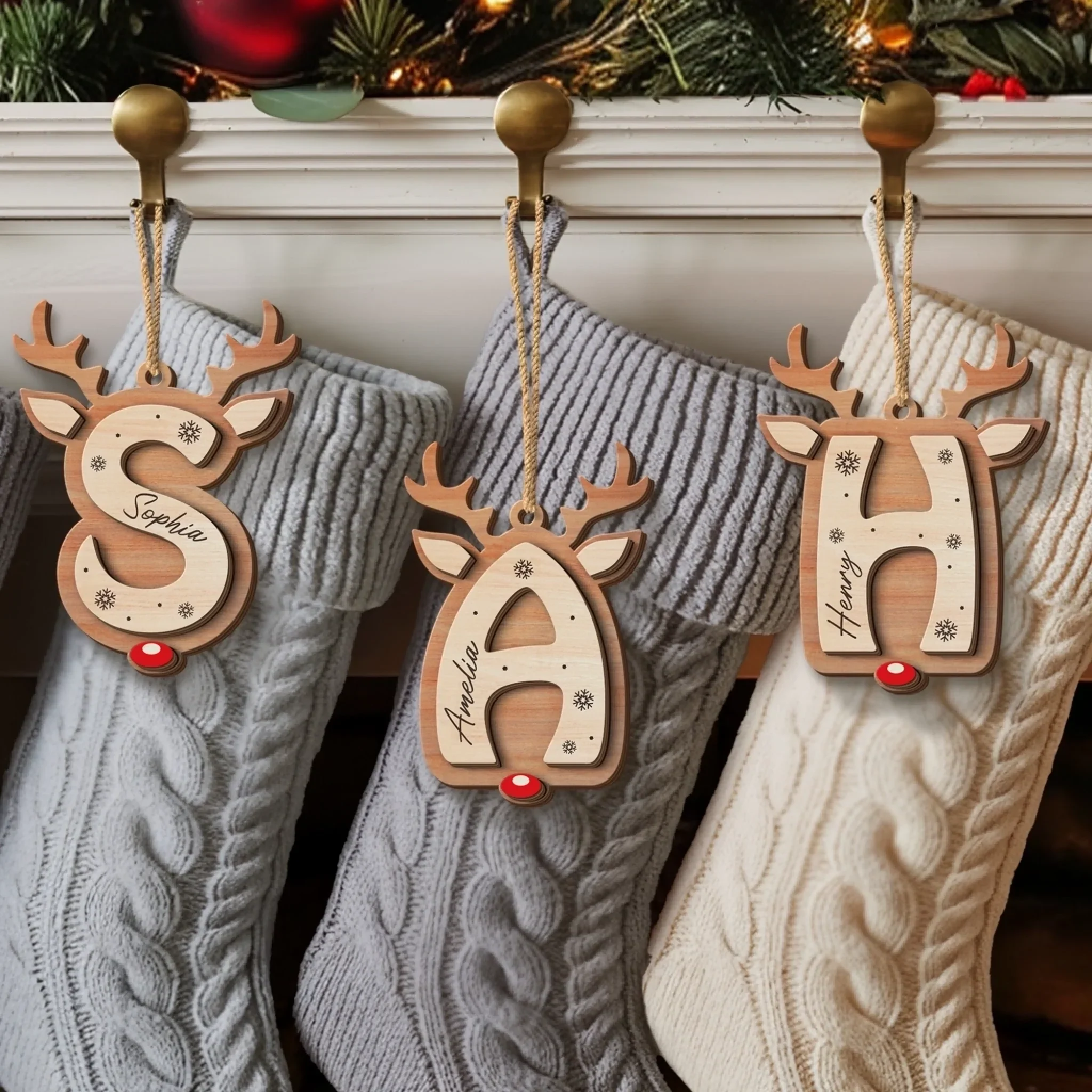 Custom Double Layer Wooden Ornament - Personalized Christmas Birthday Gifts For Mom, Dad, Kids - Letters of Joy Memories of Love - Image 5