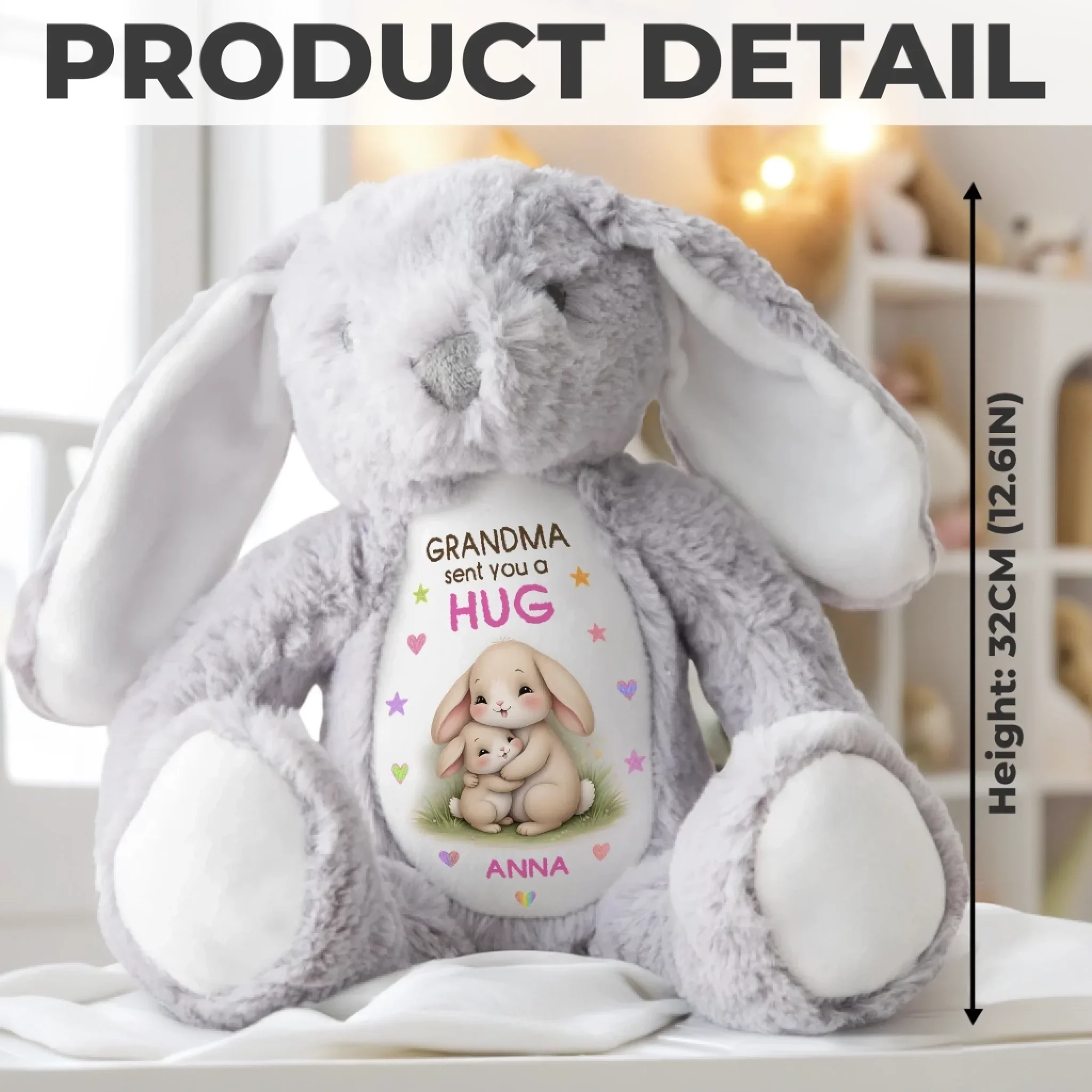 Custom Easter Bunny Plush - Personalized Birthday Gifts For Mom, Grandma - Love Wrapped In A Hug - Image 8