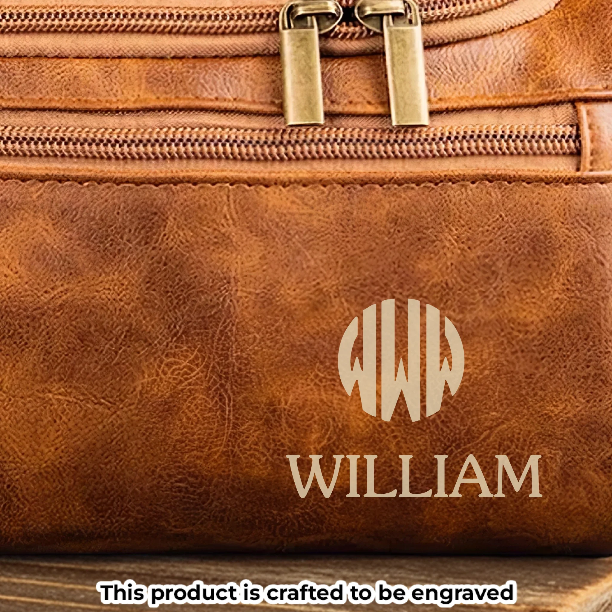 Custom Engraved Leather Toiletry Bag - Personalized Birthday Gifts For Dad, Brother, Grandpa, Husband - Journey Defines You - Image 2