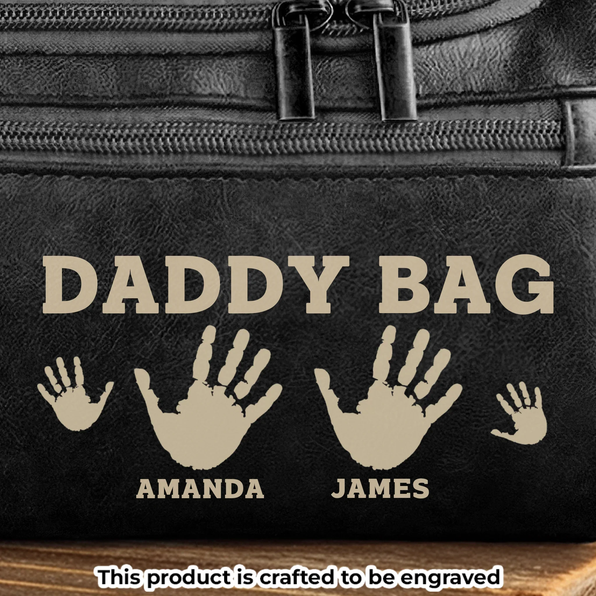 Custom Engraved Leather Toiletry Bag - Personalized Birthday Gifts For Dad, Grandpa - Generations United In Love - Image 5
