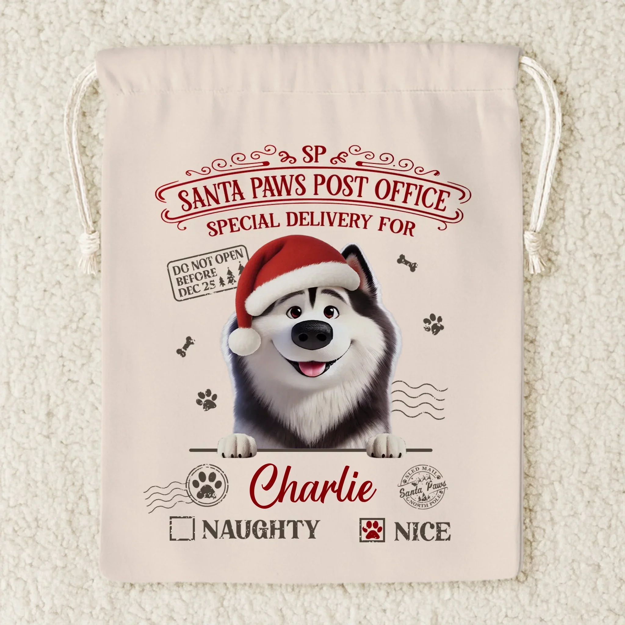 Custom Favor Bag - Personalized Christmas Birthday Gifts For Dog Lovers, Dog Dad And Mom - Paws And Joy This Christmas - Image 2