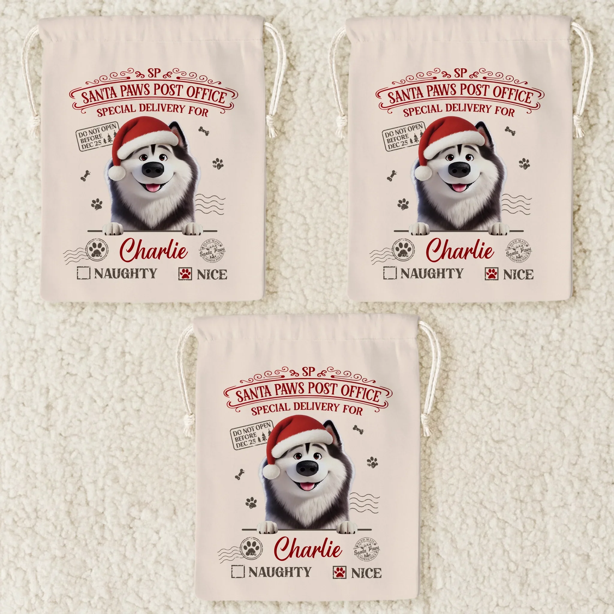 Custom Favor Bag - Personalized Christmas Birthday Gifts For Dog Lovers, Dog Dad And Mom - Paws And Joy This Christmas - Image 4