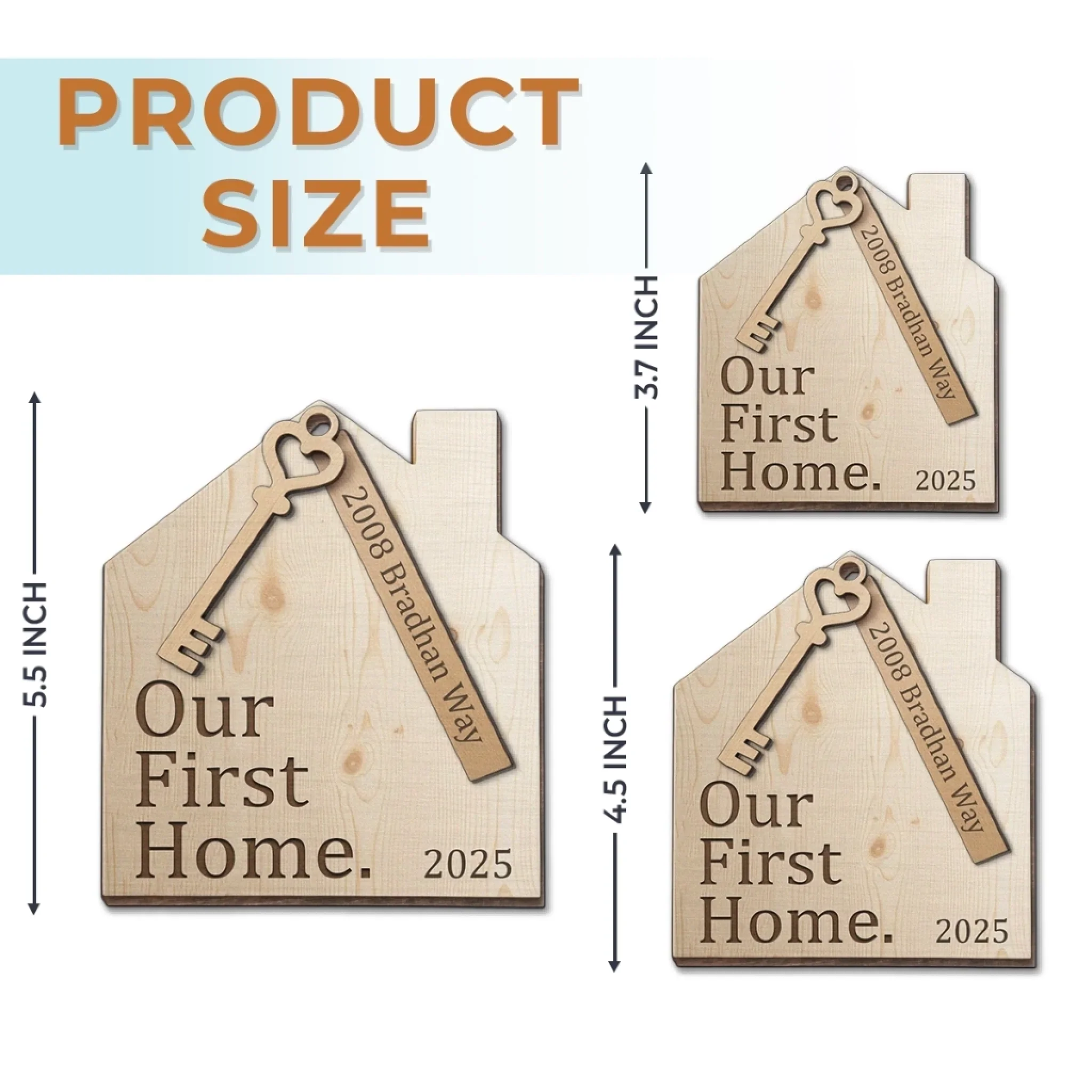 Custom First Christmas In New Home Wood Ornament - Personalized Anniversary Christmas Wedding Gifts For Husband And Wife, Him And Her, New Homeowners, Couples, Friends - Our First Home Journey Begins - Image 5