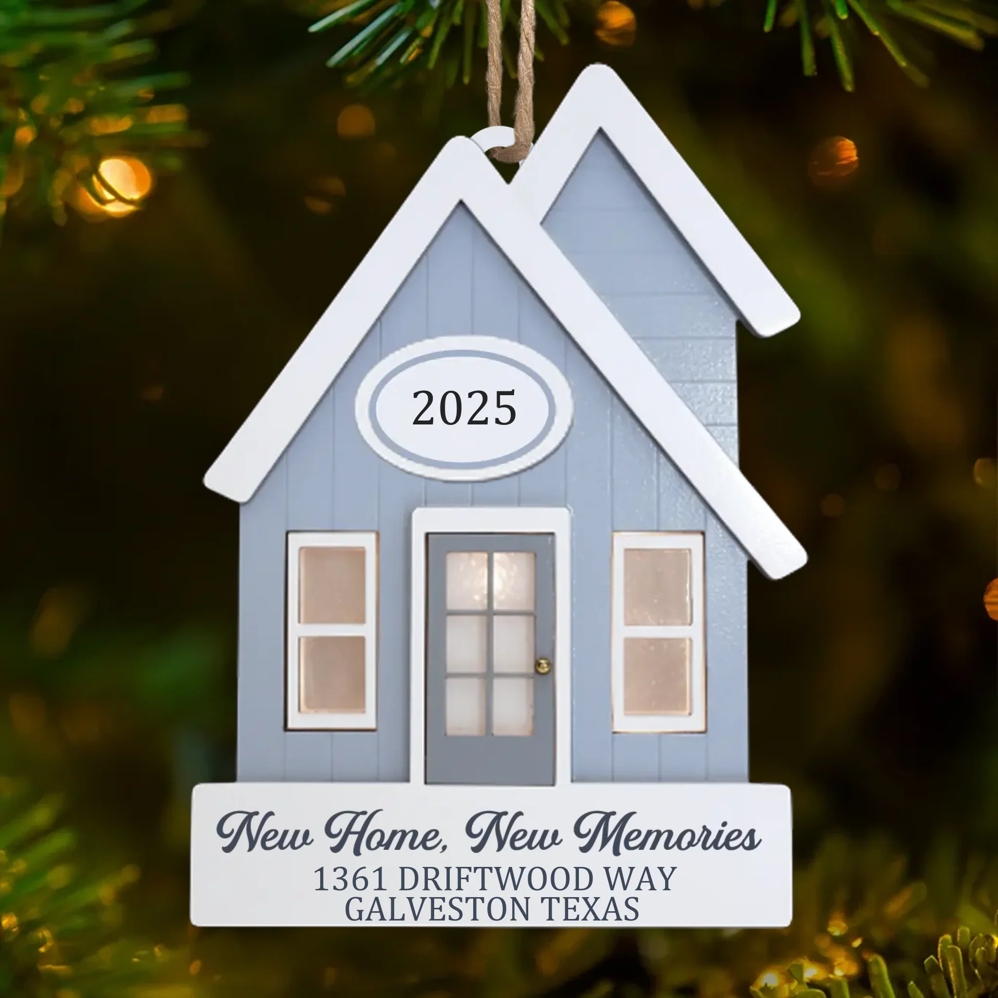 Custom First Christmas In New Home Wood Ornament - Personalized Anniversary Christmas Wedding Gifts For Husband And Wife, Him And Her, New Homeowners, Couples, Friends - Together Under One Roof - Image 2