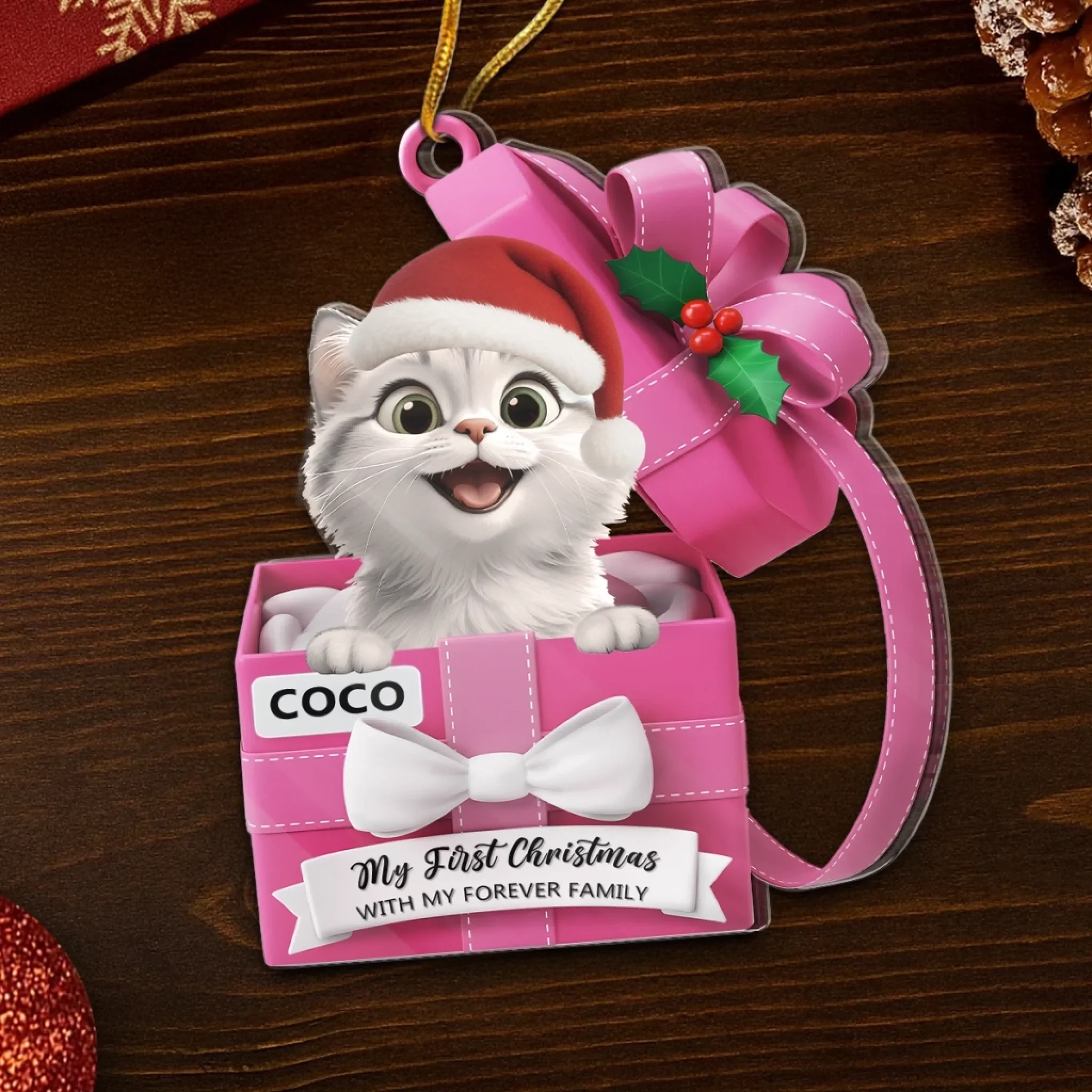Custom First Christmas Pet Acrylic Ornament - Personalized Christmas Birthday Gifts For Dog Lovers, Cat Lovers, Pet Dad And Mom, New Pet Ornament - Our Furry Little Gift - Image 5