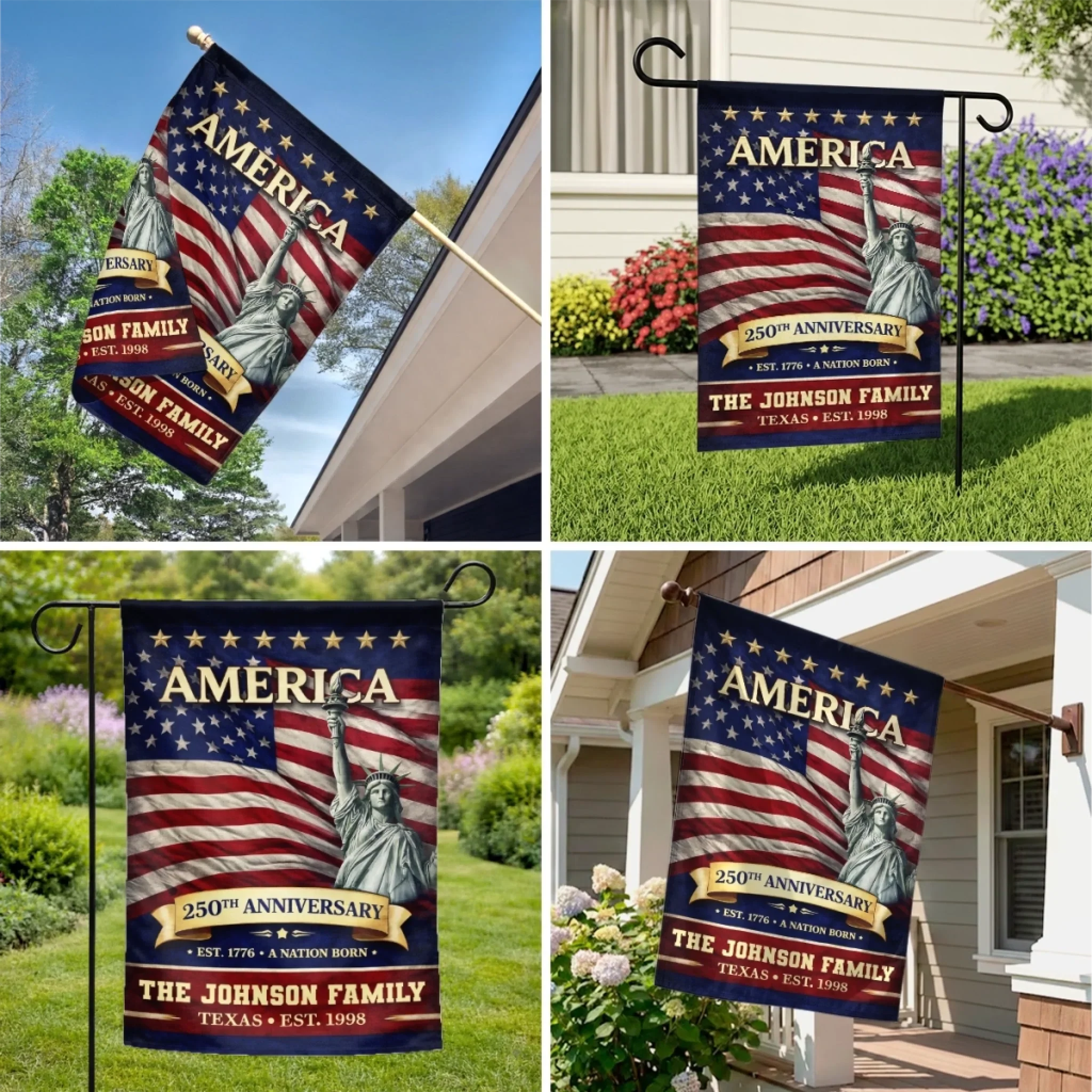 Custom Flag - Personalized America 250th Anniversary Gifts For Mom, Dad, Brother, Sister, Kids - Family Is Forever Love - Image 6