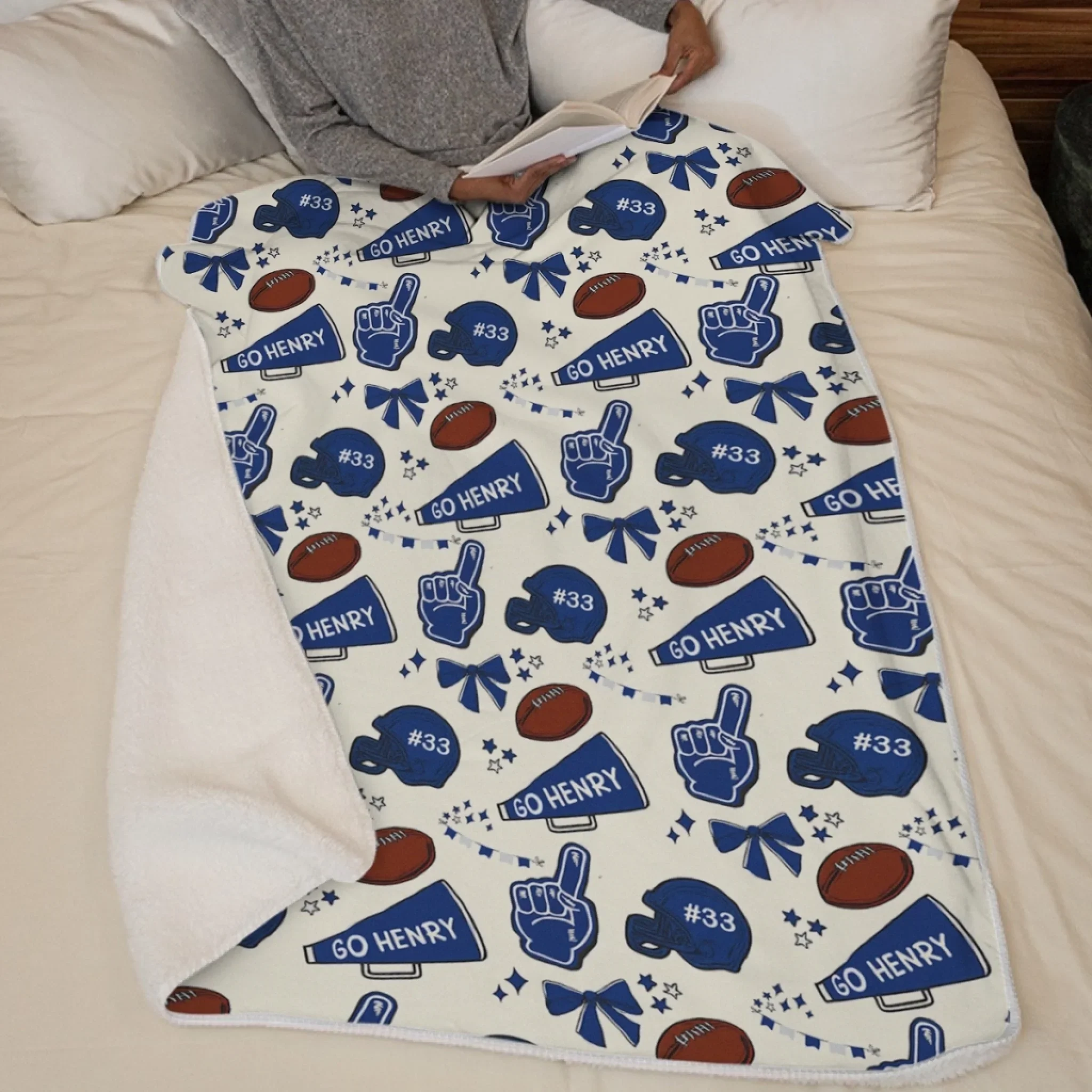 Custom Football Blanket - Personalized Gift For Birthday, Football Football Lovers, NFL Fans, Sport Lovers, Senior Graduation Gift - Proud Football Family - Image 6
