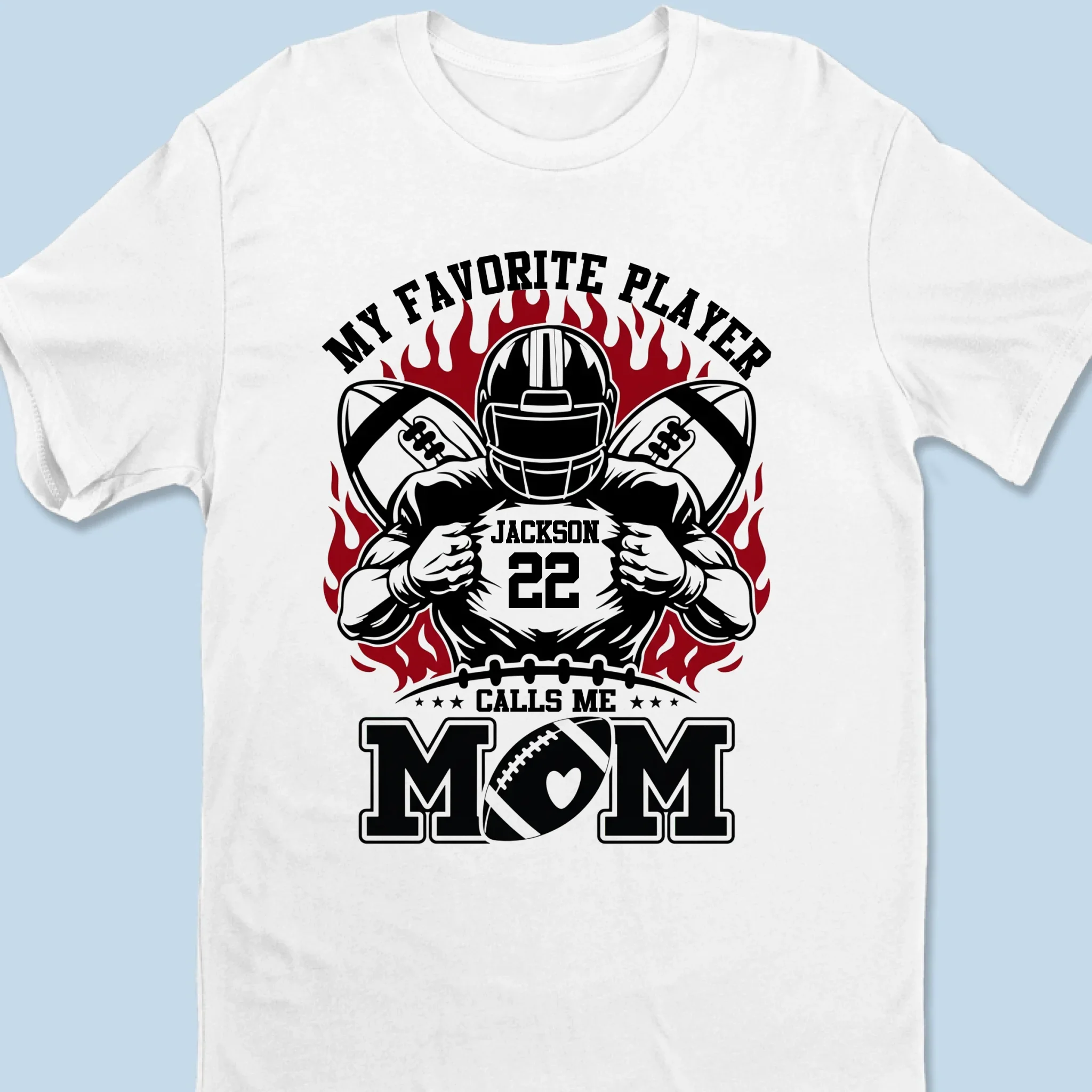 Custom Football Senior Mom T-shirt, Hoodie - Personalized Birthday Football Gifts For Mom, American Football Players, Football Lovers, NFL Fans - Heart On The Field - Image 6