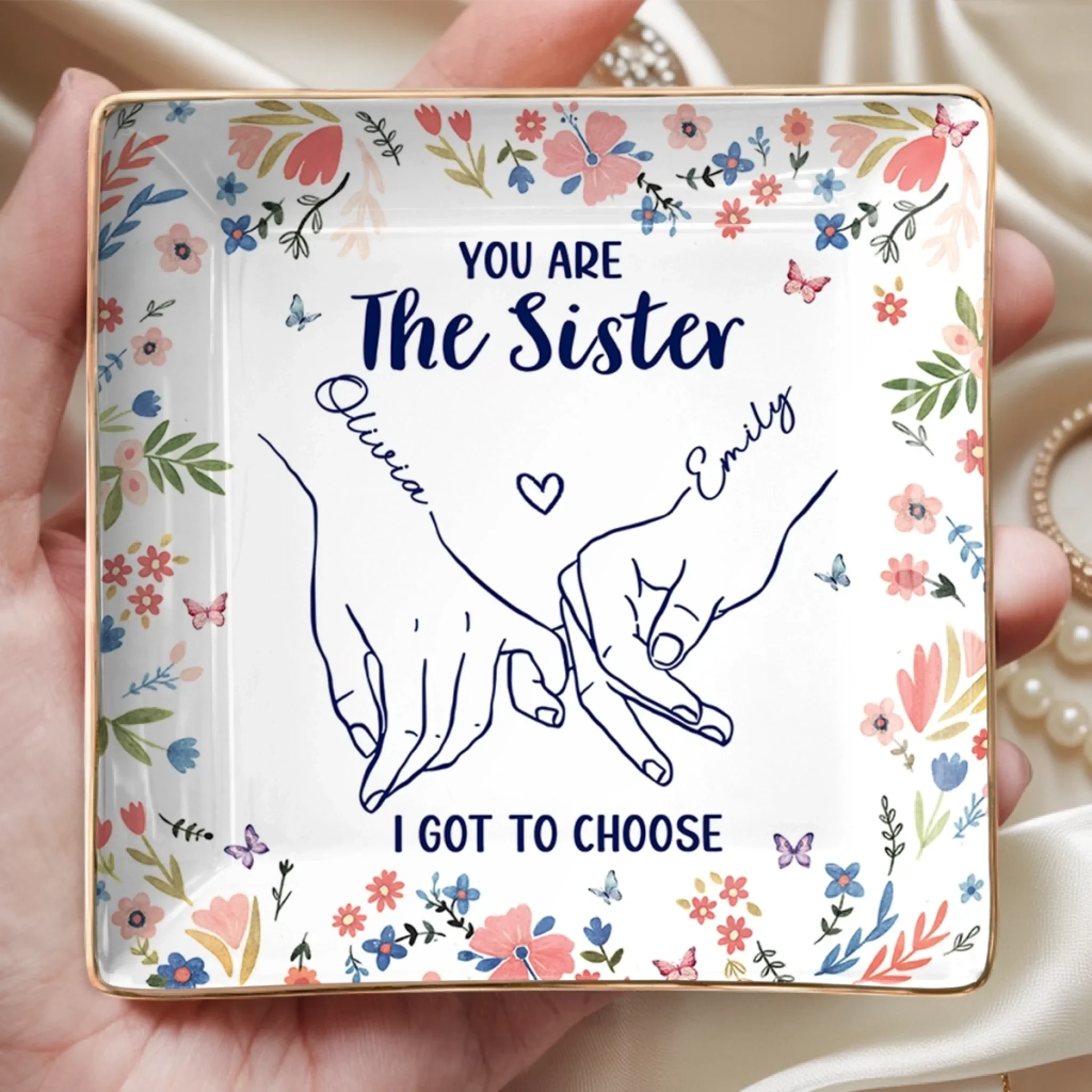 Custom Full-Print Jewelry Dish - Personalized Best Friend Birthday Gifts For Women, Besties, Sisters, BFF - Bestie Antics Brighten Every Day - Image 3