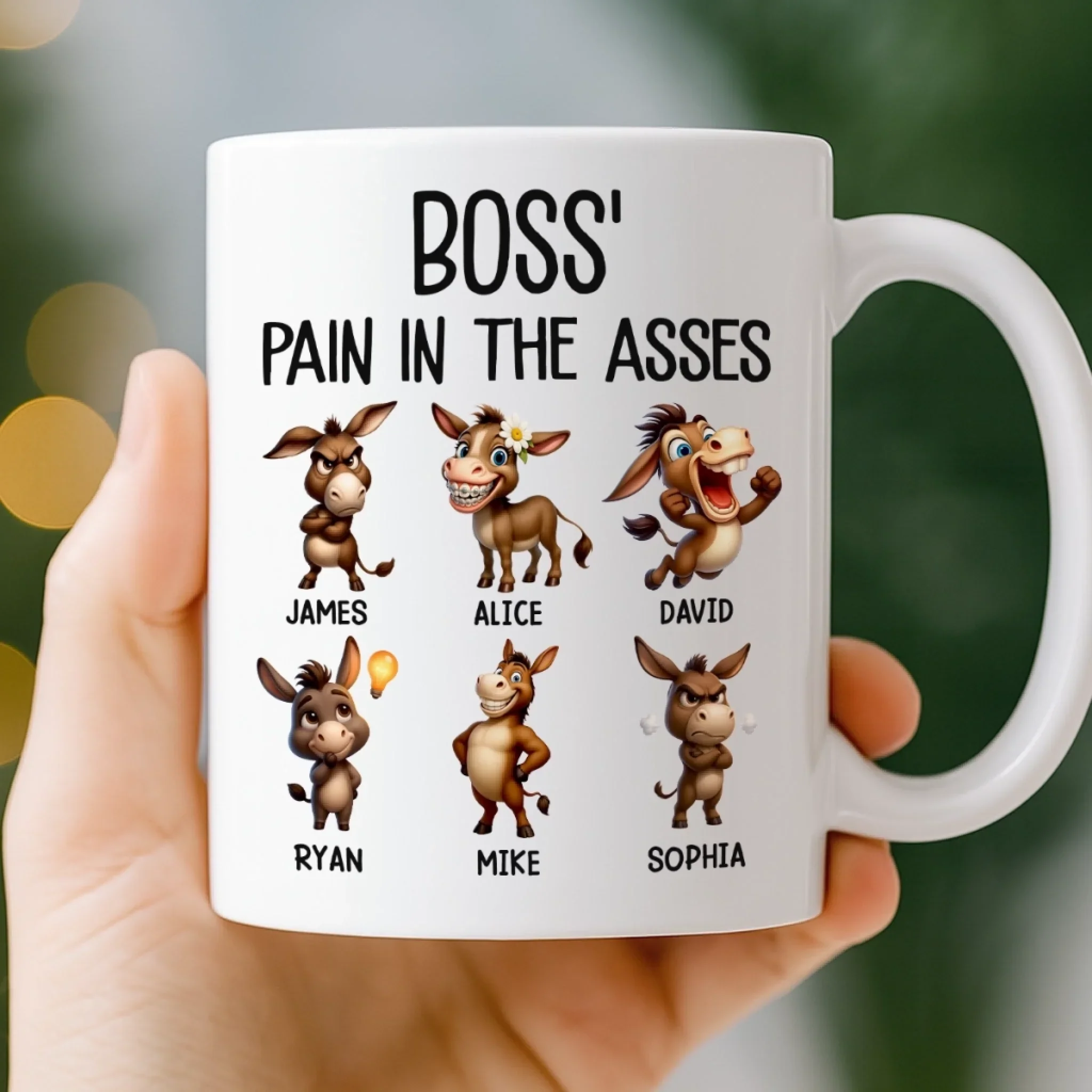Custom Funny Boss Gift Mug - Personalized Birthday Gifts For Coworker, Work Bestie - Your Daily Dose Of Trouble - Image 3
